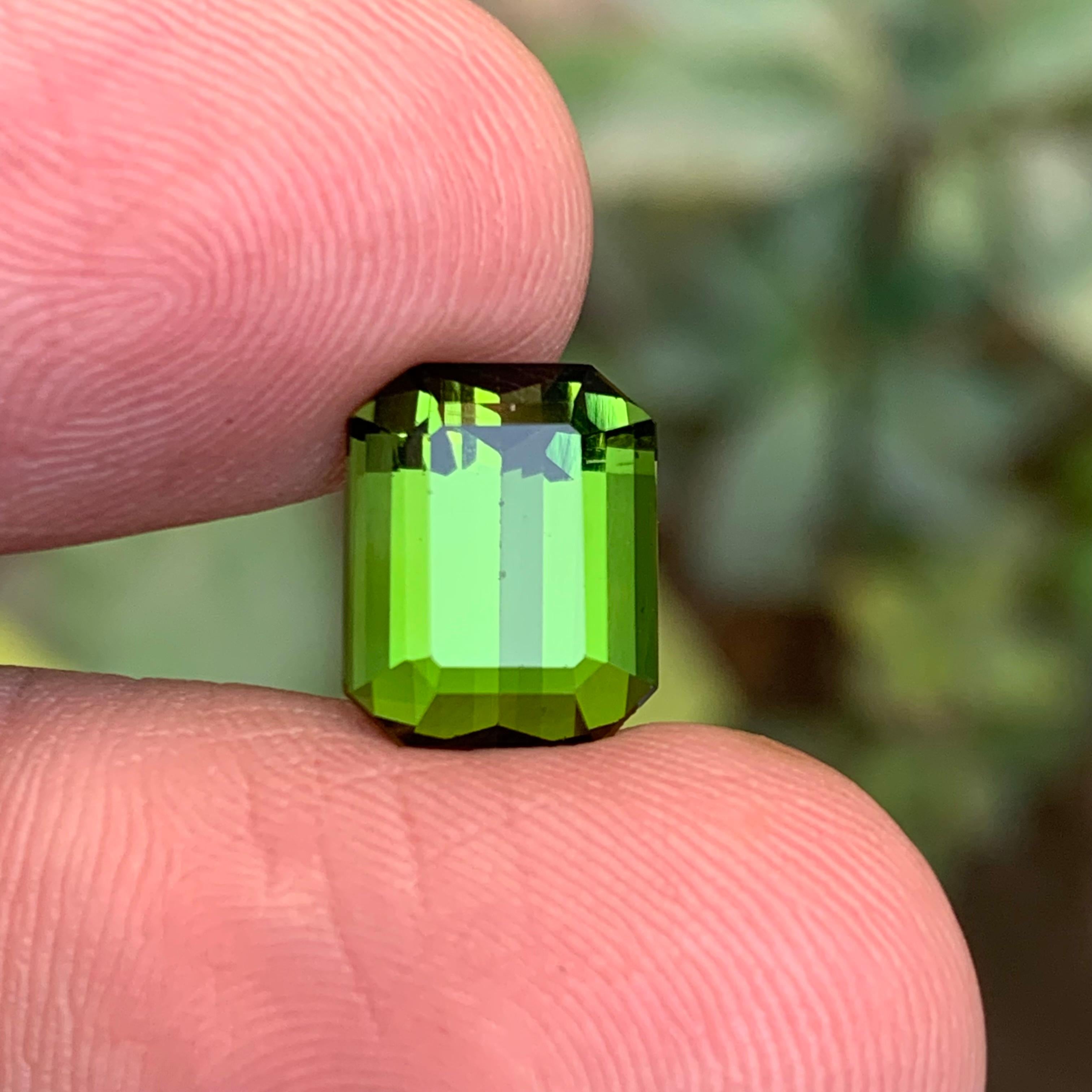 Magnificent yellowish green Natural Tourmaline Loose Gemstone, that has been finely cut and polished in emerald cut design. A perfect adornment for a precious lady or gentleman.

Gemstone Type: Tourmaline 
Weight: 5.35 Carats
Dimensions: 11.37 x