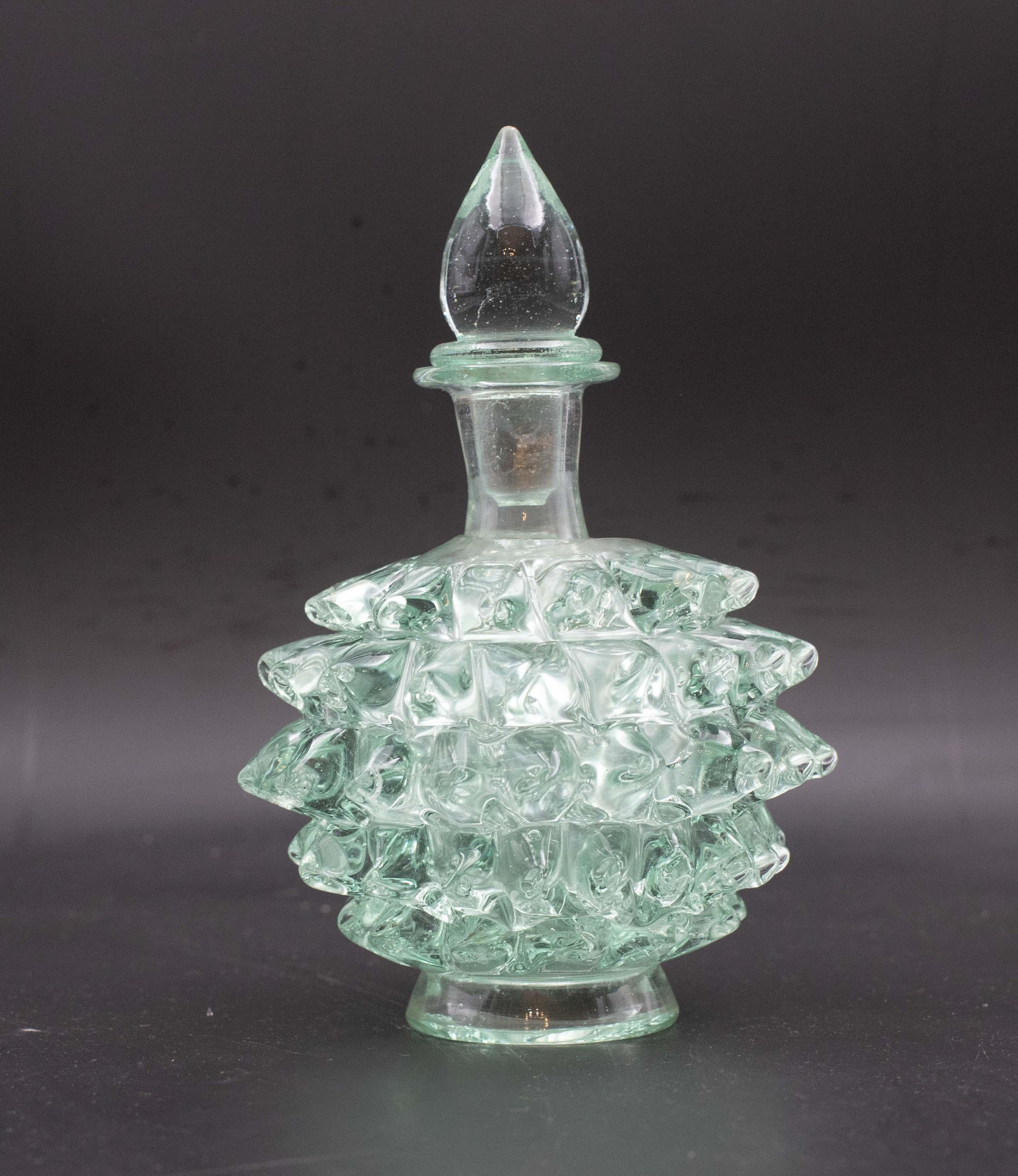 Europeo Raro vaso in vetro di Murano verde di Ercole Barovier Rostrato per Barovier&Toso in vendita