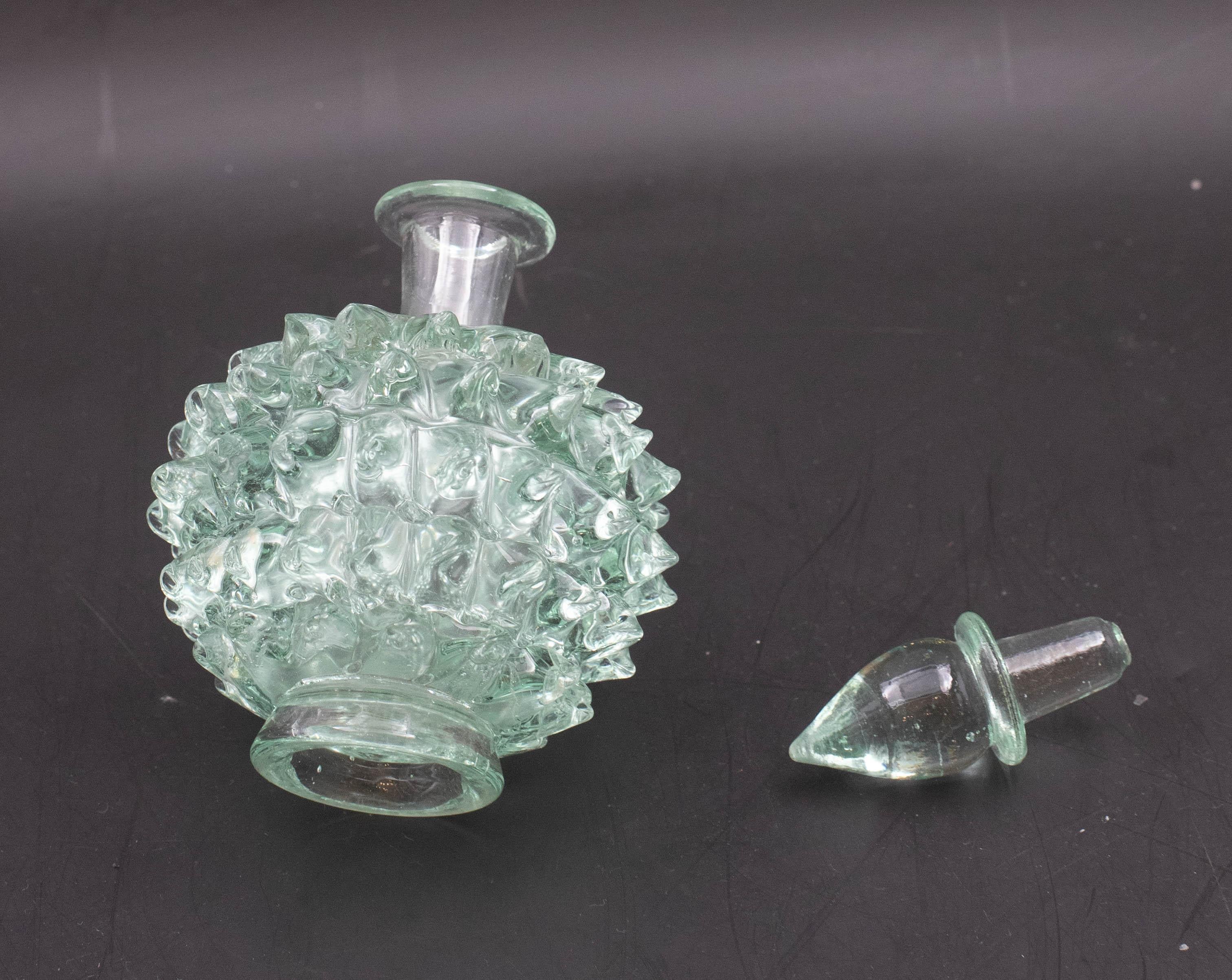 Raro vaso in vetro di Murano verde di Ercole Barovier Rostrato per Barovier&Toso in vendita 2