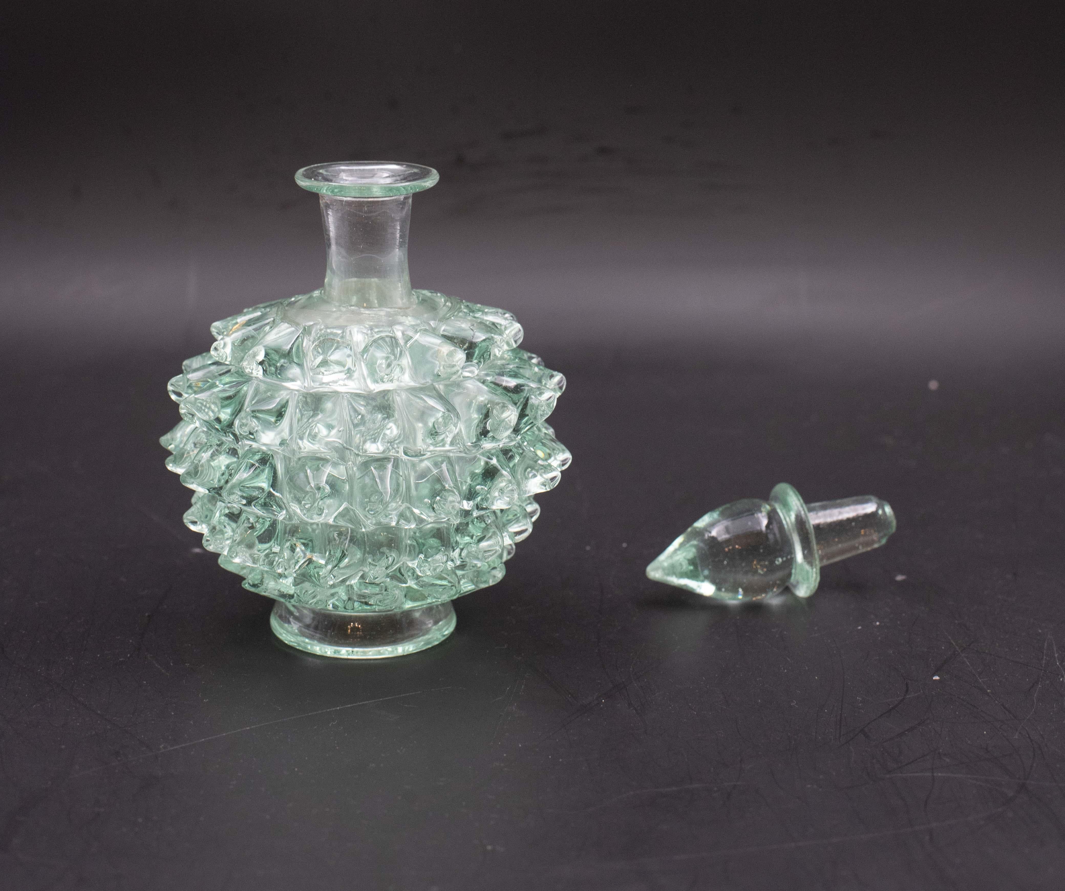 Raro vaso in vetro di Murano verde di Ercole Barovier Rostrato per Barovier&Toso in vendita 3
