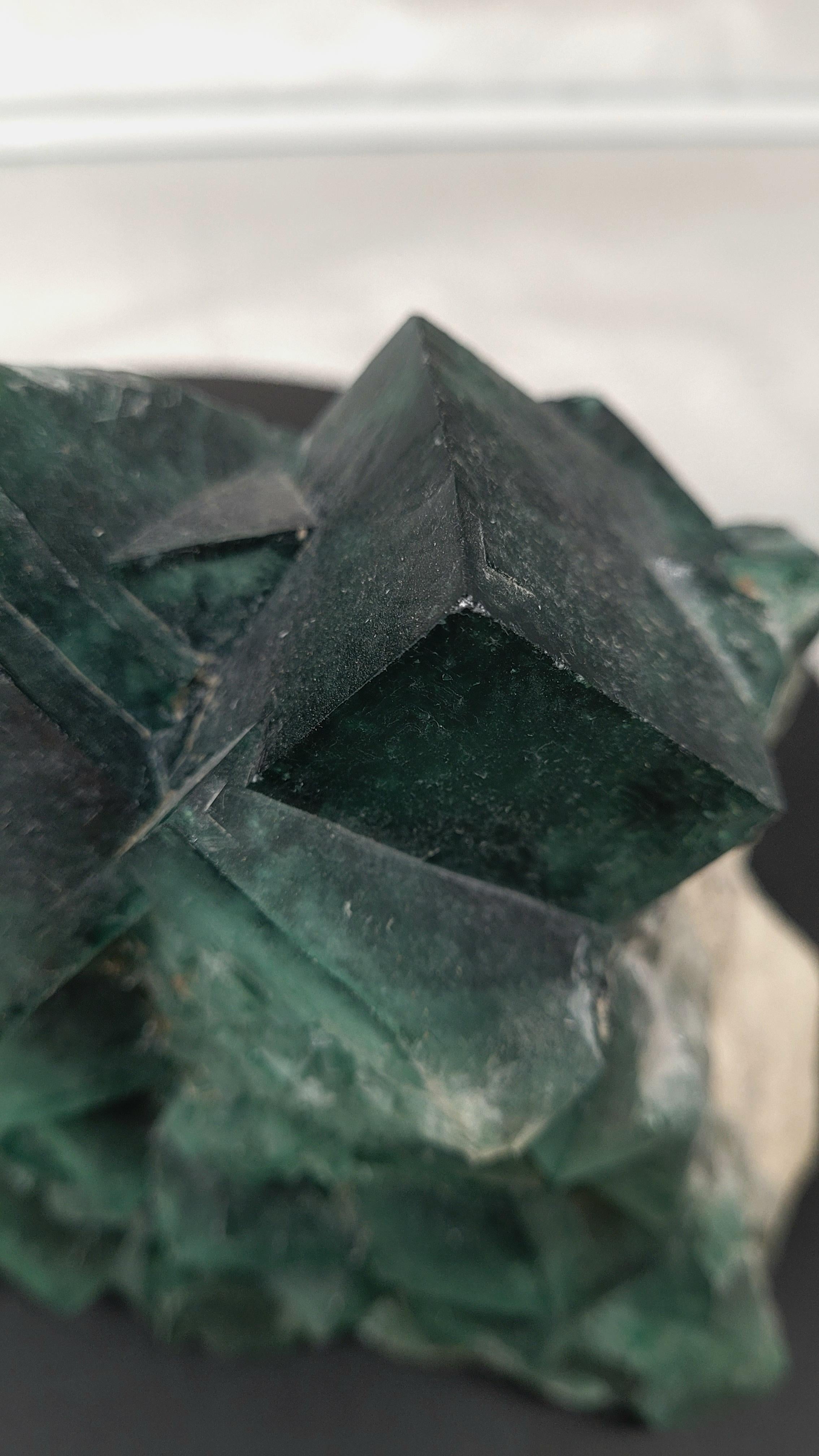 Contemporary Rare Green Fluorite, U.V Reactive, from Madagascar. For Sale