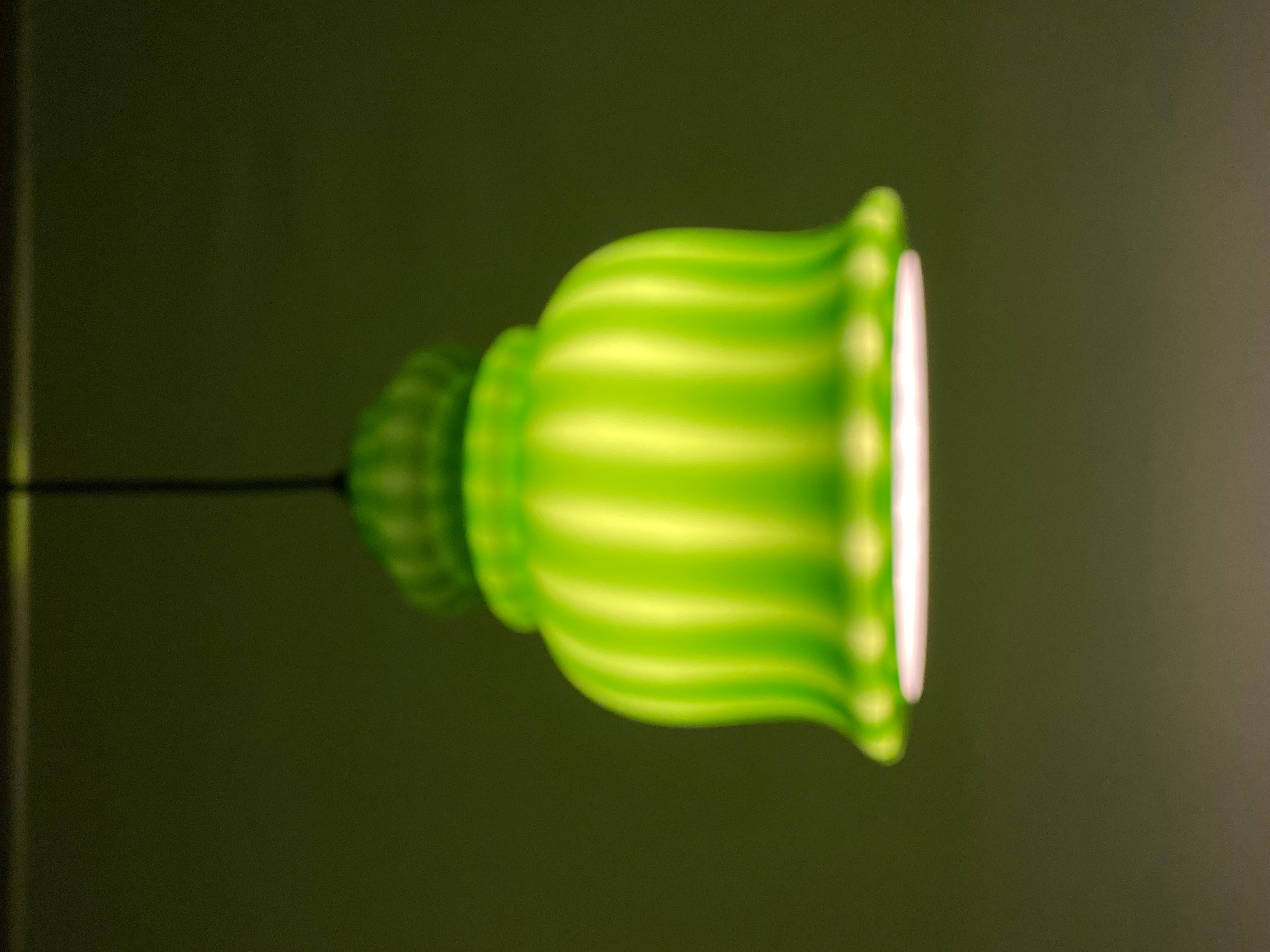 Rare green glass pendant light by Peill and Putzler 1960 For Sale 3
