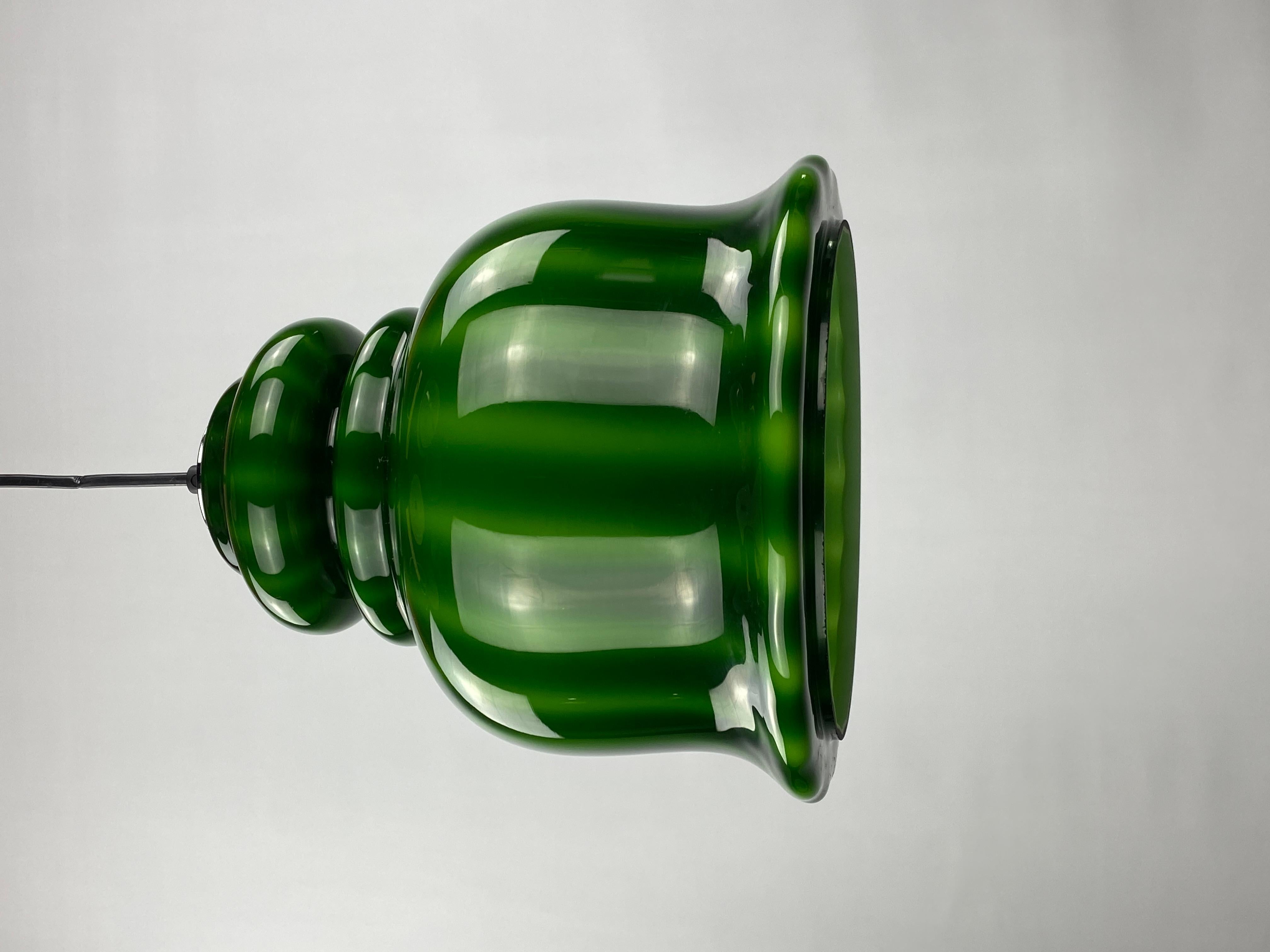 Mid-Century Modern Rare green glass pendant light by Peill and Putzler 1960 For Sale