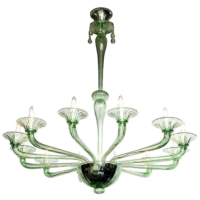 italian mid century design green murano glass chandelier italian mid century design green murano glass chandelier