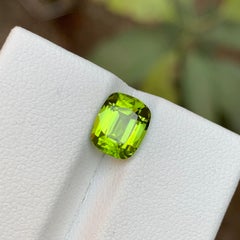 Rare Green Natural Peridot Loose Gemstone, 2.30 Ct Cushion Cut Ideal for Ring