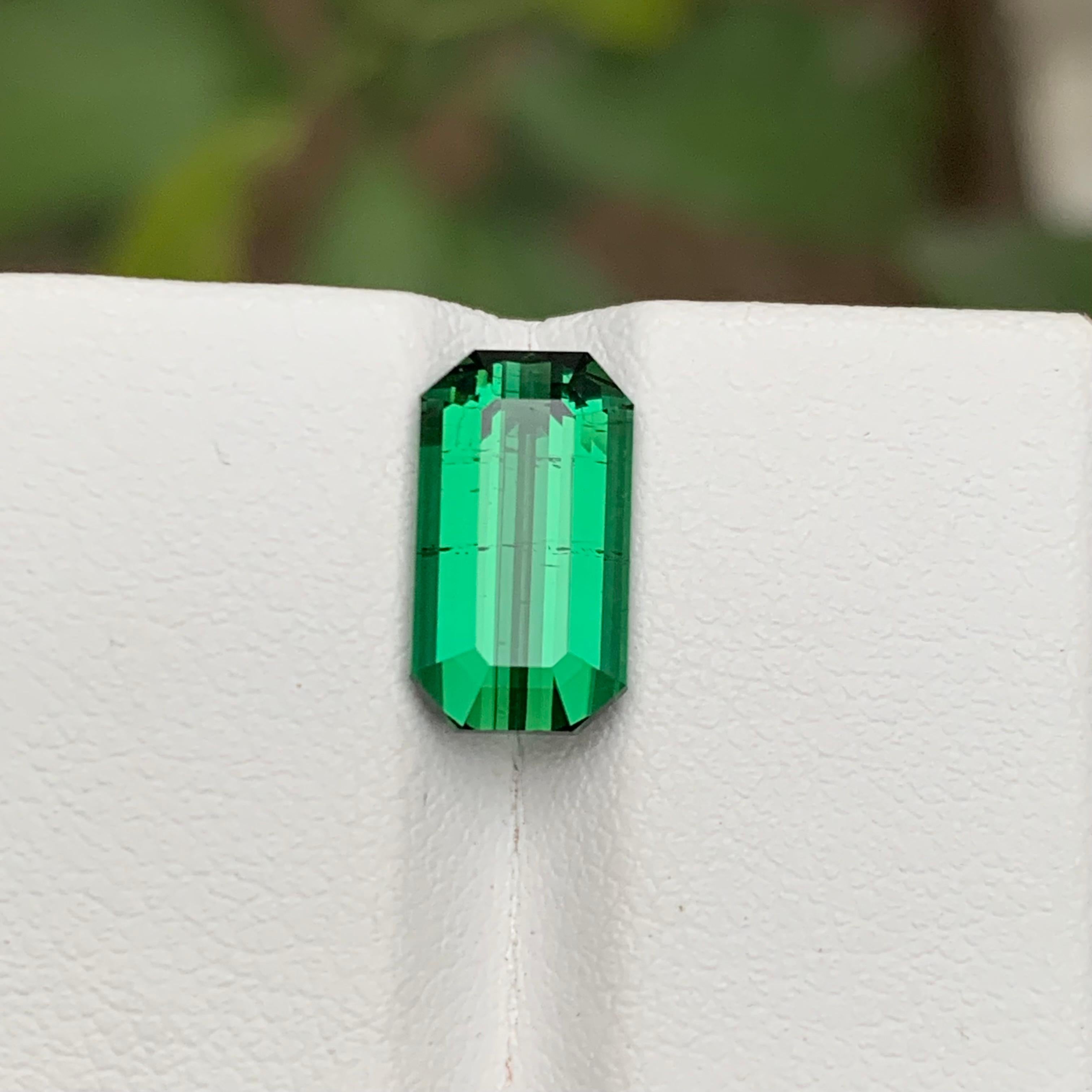 Rare Green Natural Tourmaline Gemstone, 3.85 Carat Emerald Cut for Ring/Pendant 6