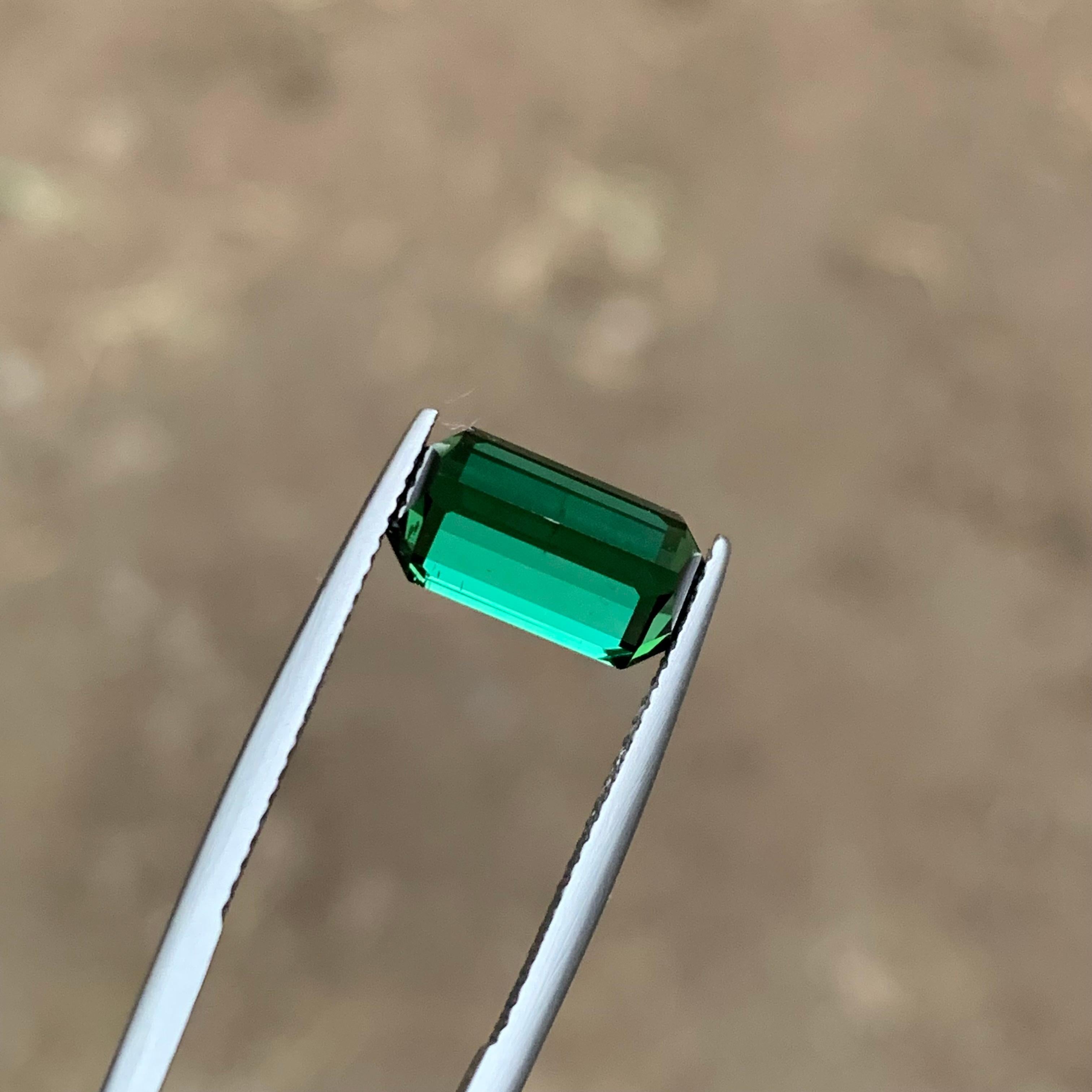Rare Green Natural Tourmaline Gemstone, 3.85 Carat Emerald Cut for Ring/Pendant 4