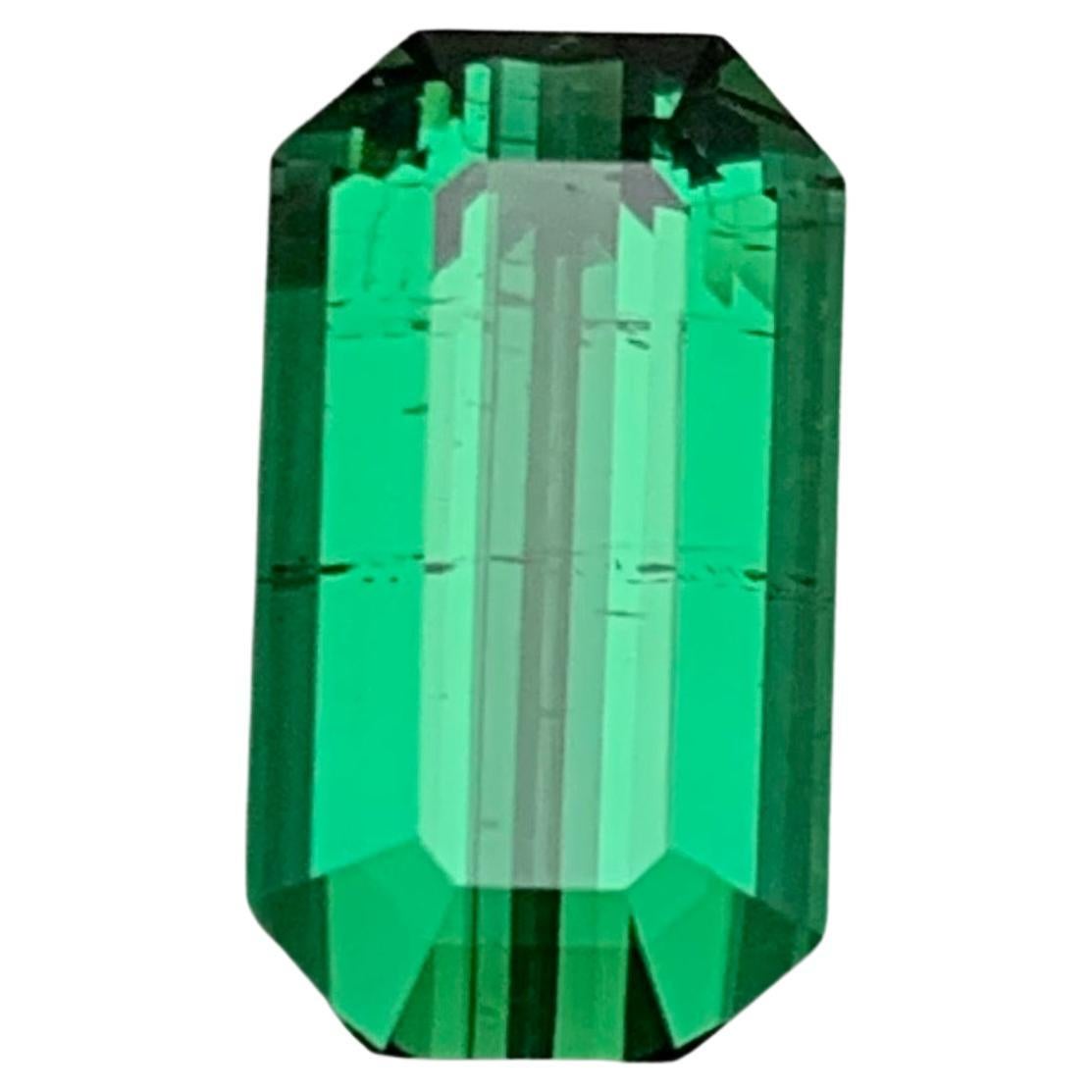 Rare Green Natural Tourmaline Gemstone, 3.85 Carat Emerald Cut for Ring/Pendant