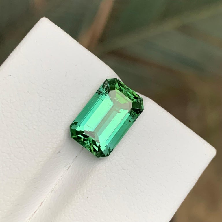 Tourmaline Verte Naturelle Taille émeraude 1.36 Carats - Pierre Précieuse D'Afrique