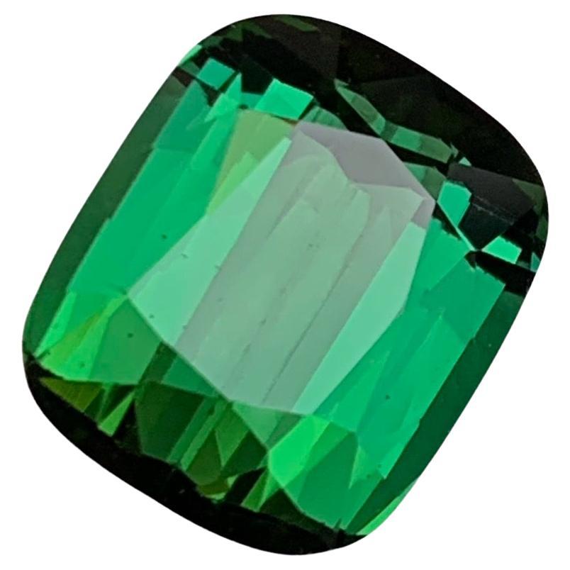Rare Green Natural Tourmaline Gemstone, 7.65 Ct Cushion Cut for a Ring/Pendant For Sale