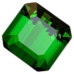Rare Green Natural Tourmaline Loose Gemstone 2.55Ct Emerald Cut for Ring/Pendant