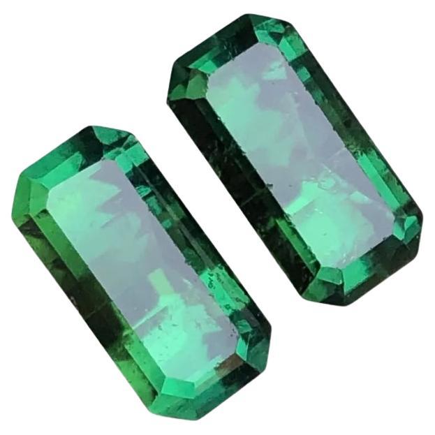 Rare Green Natural Tourmaline Loose Gemstones, 7.20 Ct-Emerald Cut Afghanistan For Sale