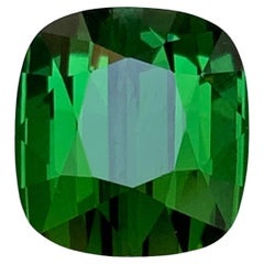 Rare Green Natural Tourmaline Ring Loose Gemstone 7.55 Ct Cushion Cut-Jewelry
