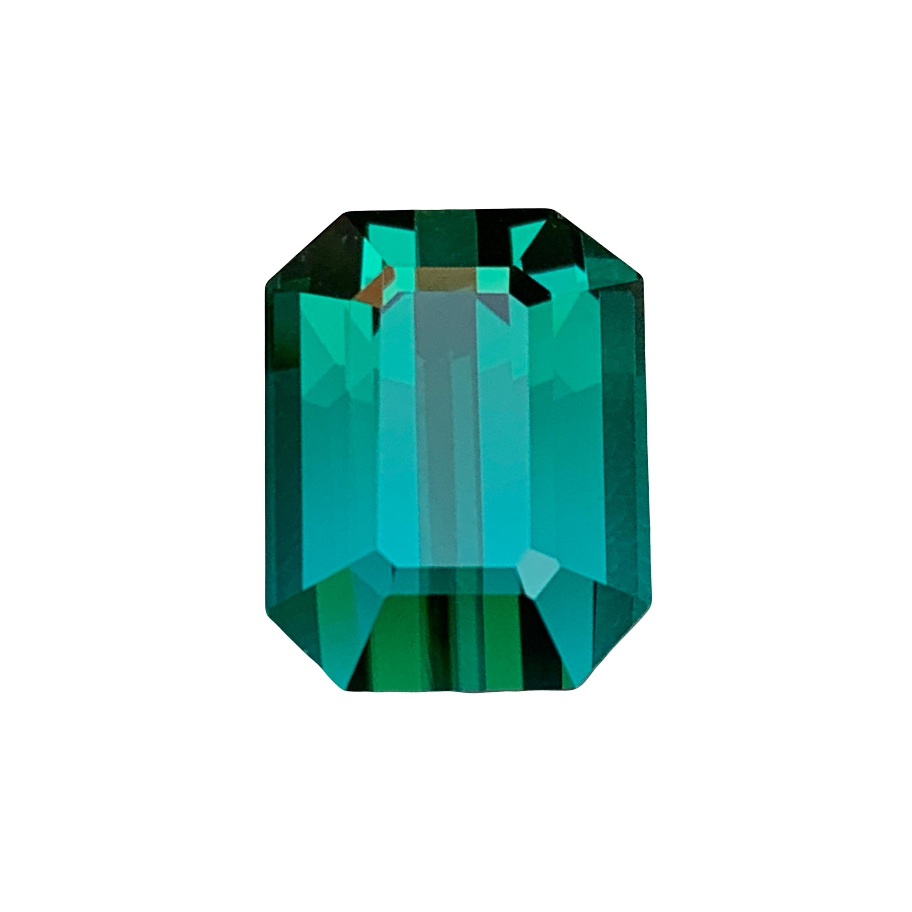 Rare Greenish Blue Flawless Natural Tourmaline Gemstone, 13.05 Ct Emerald Cut Af For Sale 10