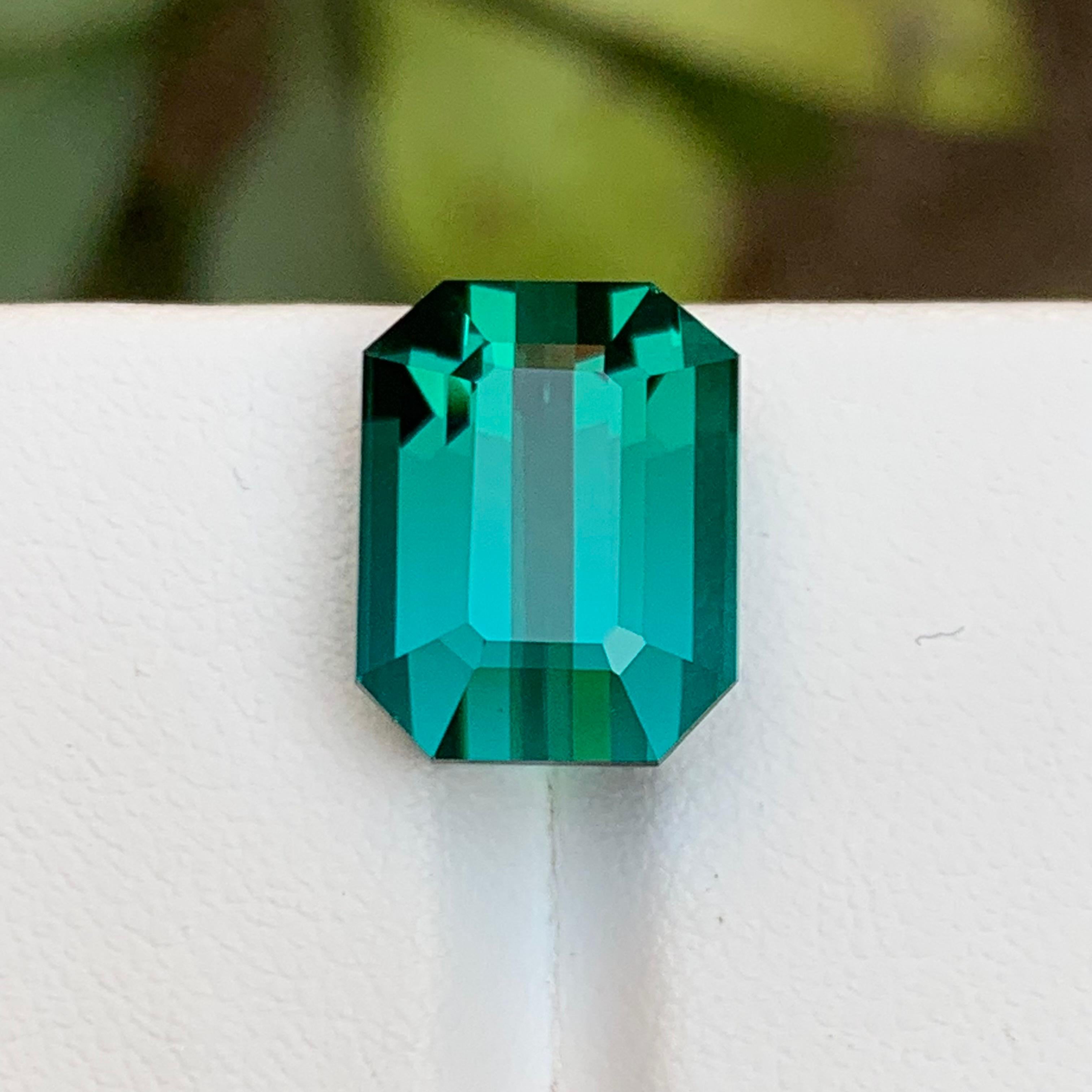 Rare Greenish Blue Flawless Natural Tourmaline Gemstone, 13.05 Ct Emerald Cut Af For Sale 15