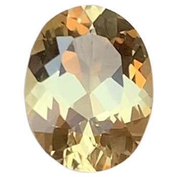 Rare Greenish Yellow Natural Heliodor (Beryl) Gemstone, 0.95 Ct Oval Cushion Cut