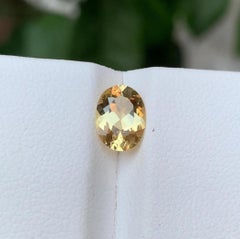 Rare Greenish Yellow Natural Heliodor (Beryl) Gemstone, 0.95 Ct Oval Cushion Cut