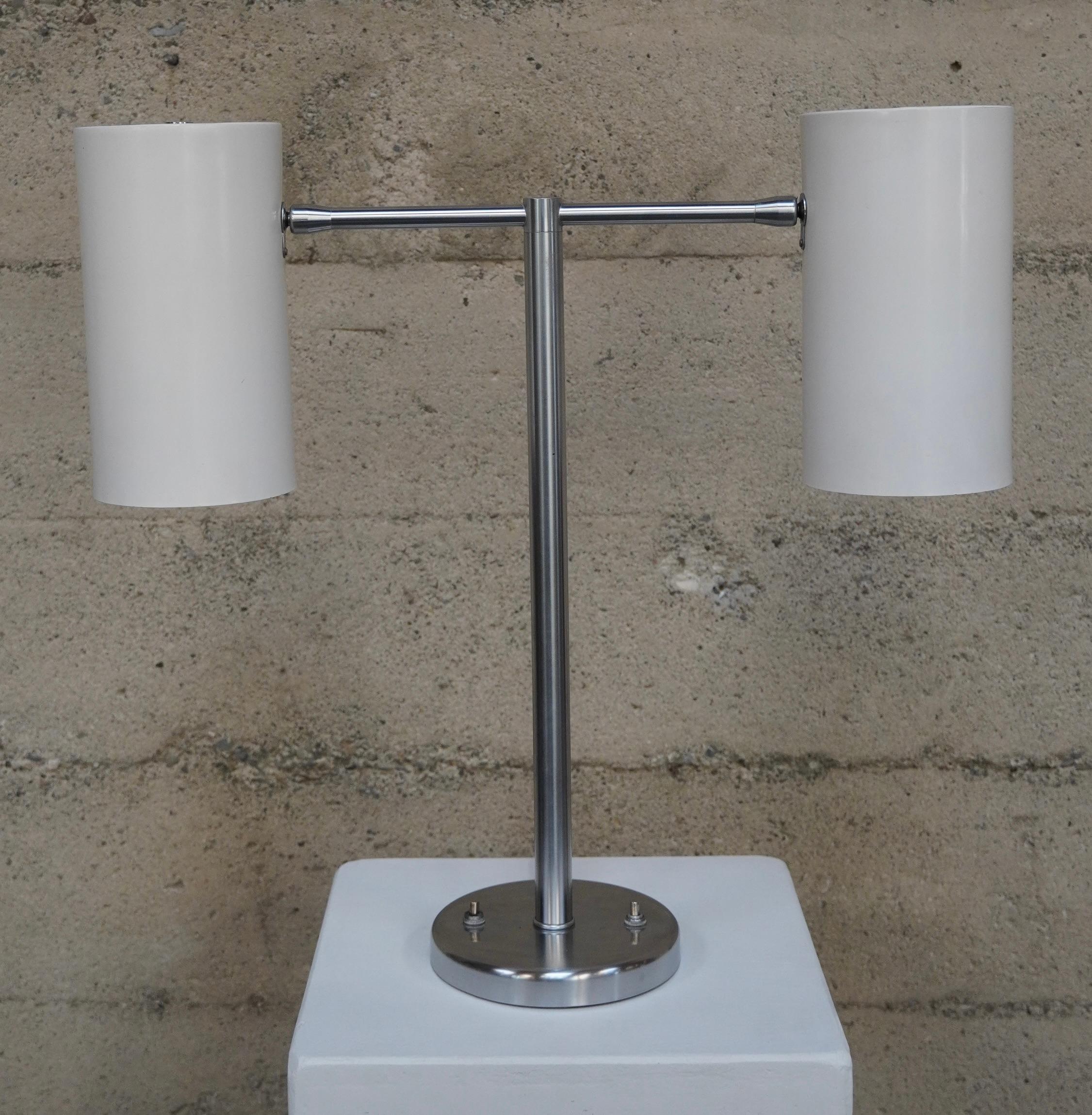 American Rare Greta Von Nessen Double Cone Adjustable Table Lamp For Sale