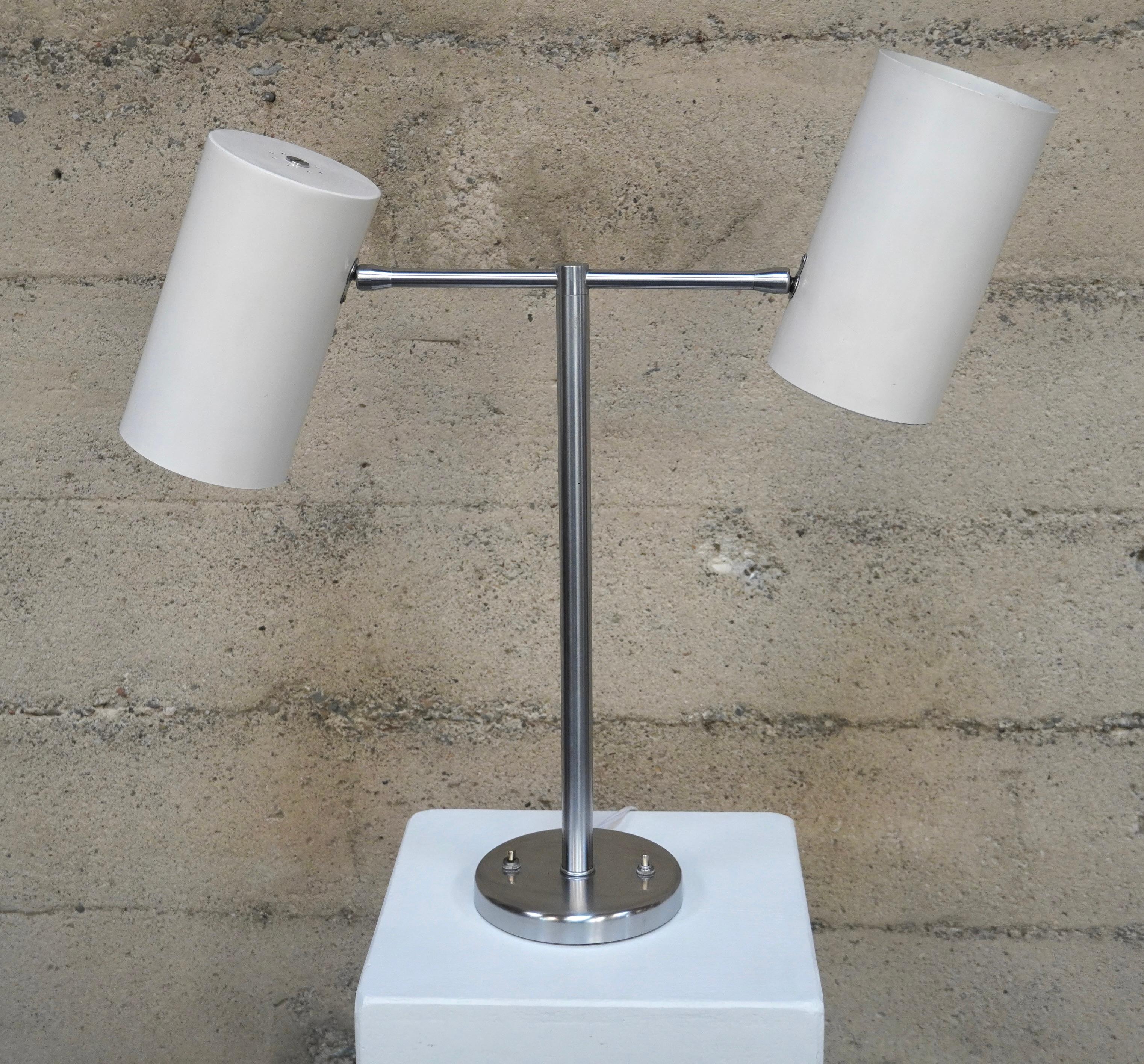 Rare Greta Von Nessen Double Cone Adjustable Table Lamp In Good Condition For Sale In Oakland, CA