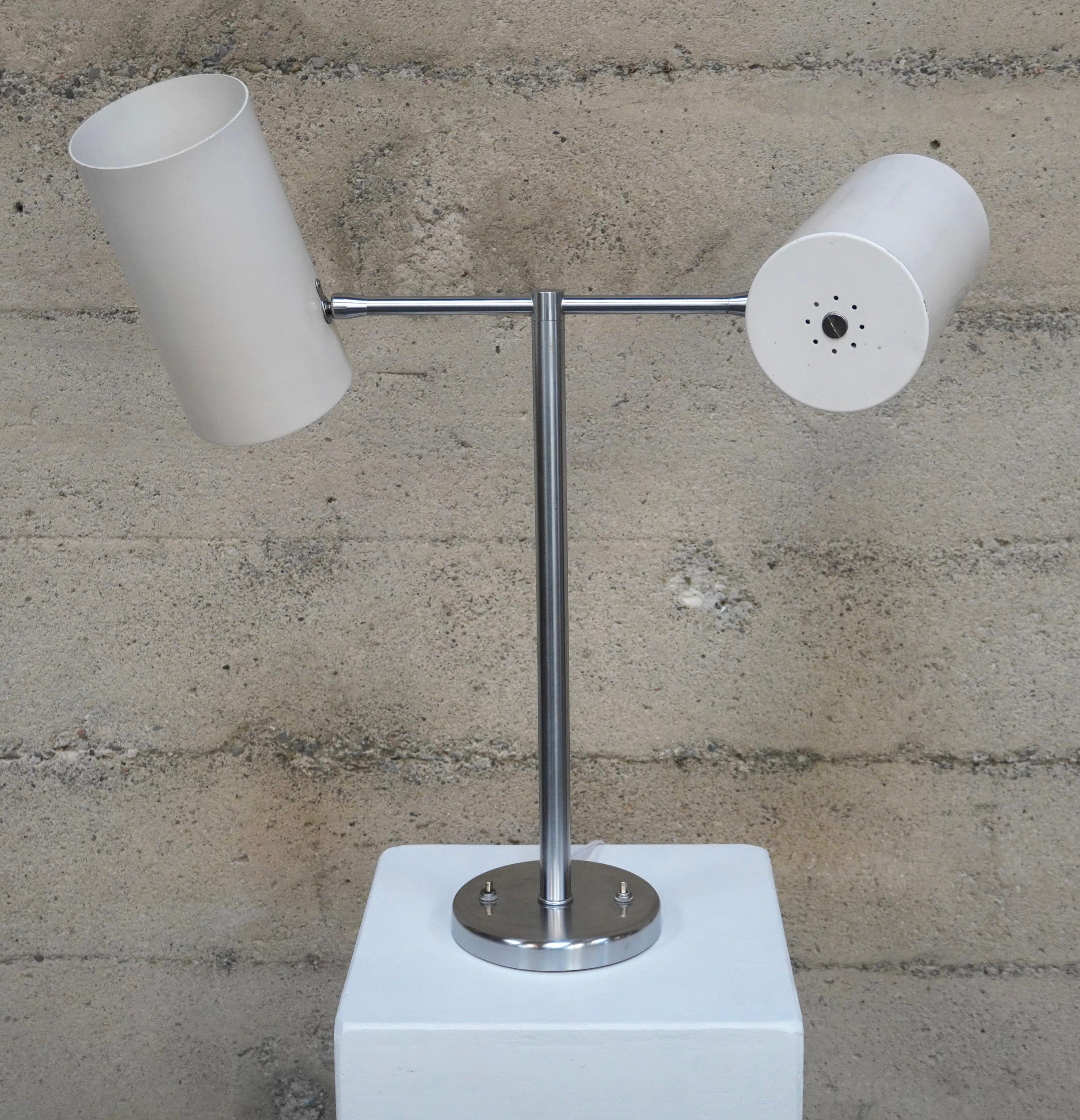 Mid-20th Century Rare Greta Von Nessen Double Cone Adjustable Table Lamp For Sale