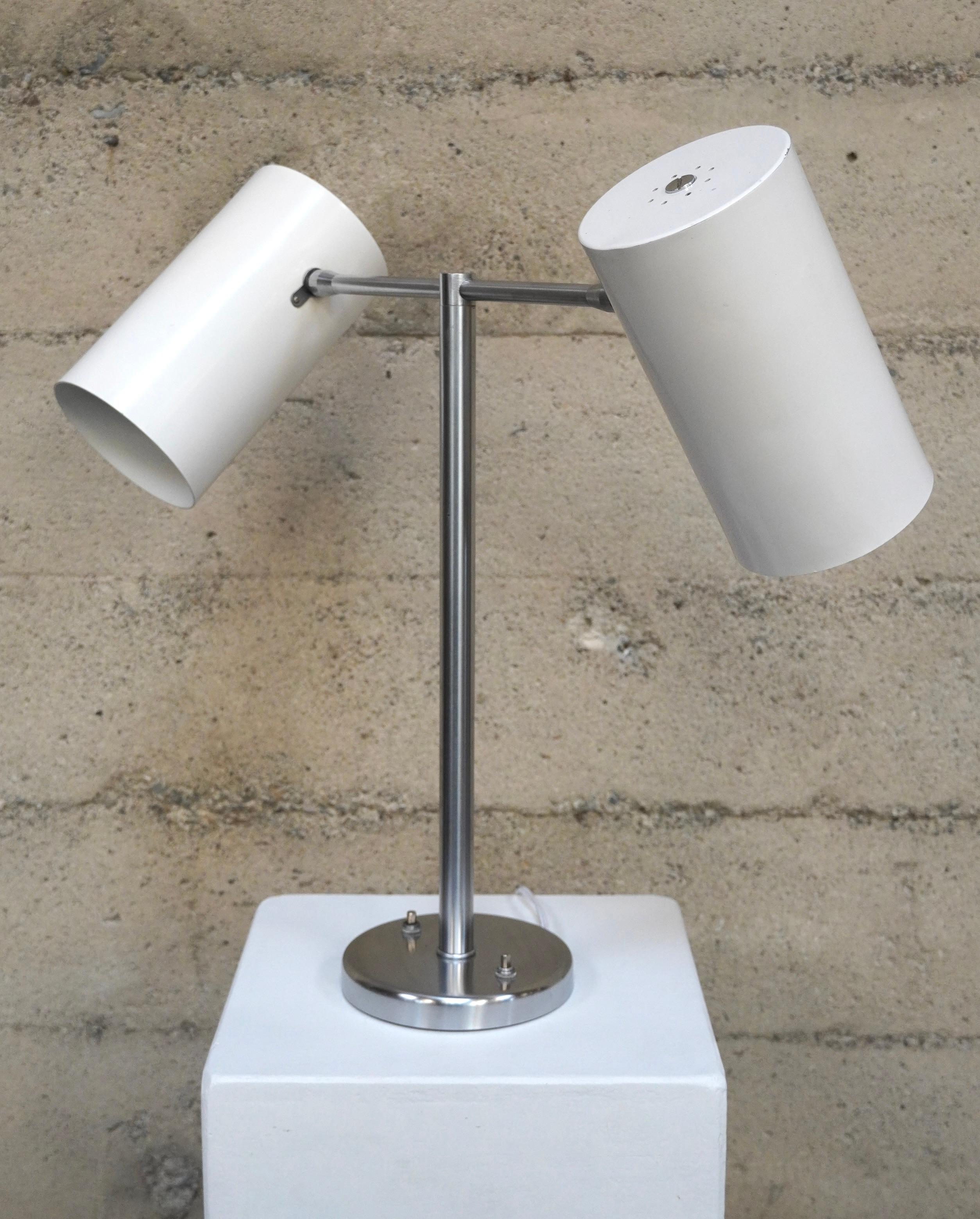 Metal Rare Greta Von Nessen Double Cone Adjustable Table Lamp For Sale
