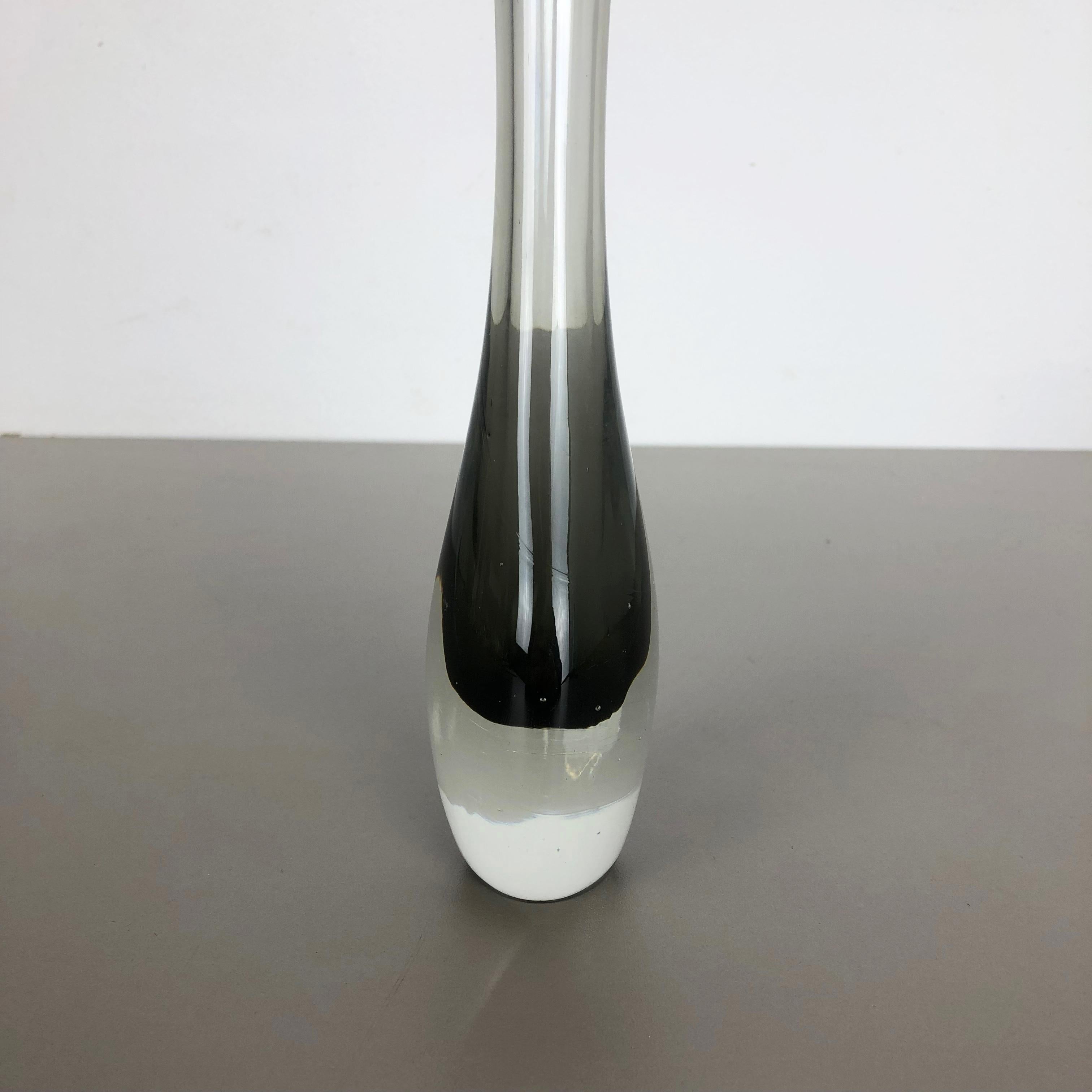 Rare Grey 1960s Murano Glass Sommerso Single-Stem Vase by Flavio Poli, Italy 3