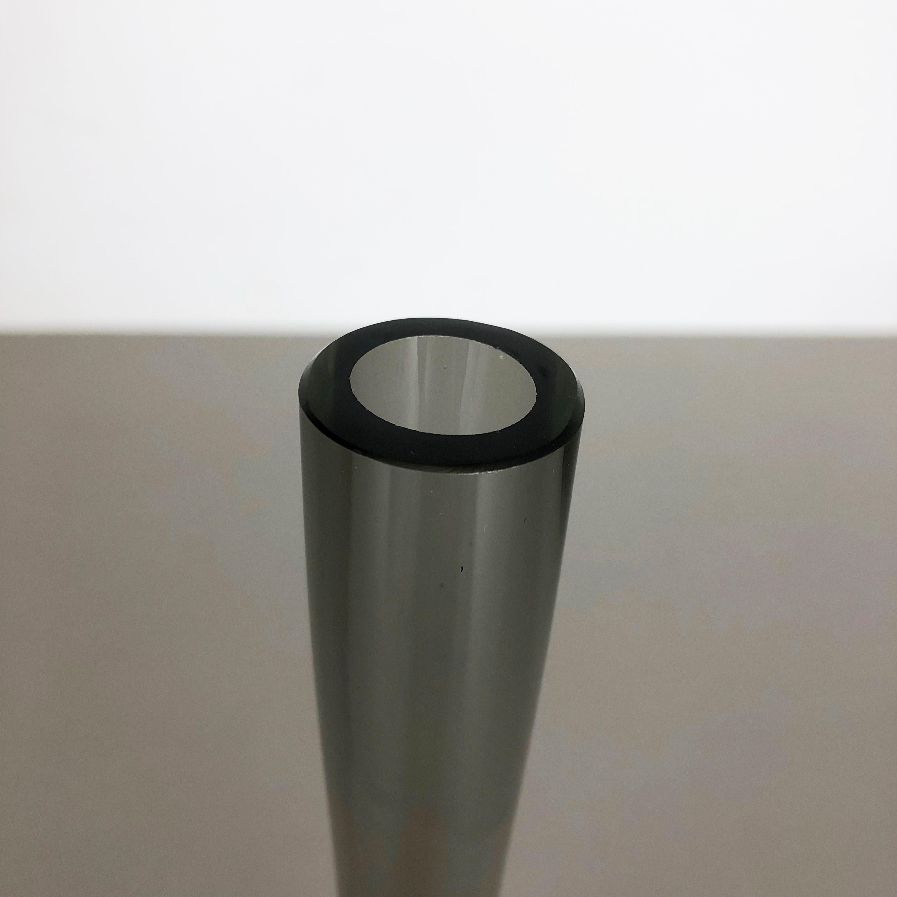 Rare Grey 1960s Murano Glass Sommerso Single-Stem Vase by Flavio Poli, Italy 6
