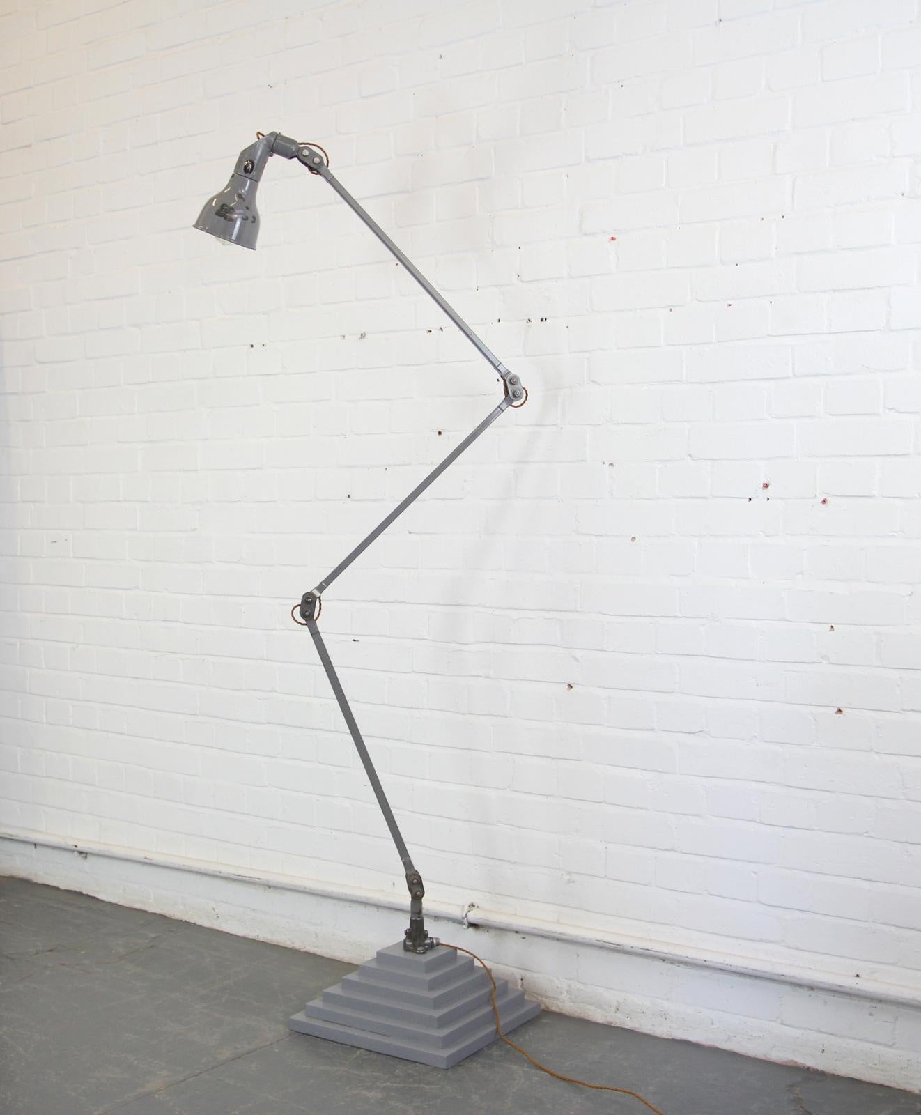English Rare Grey Floor Standing Mek Elek Lamp, circa 1950s