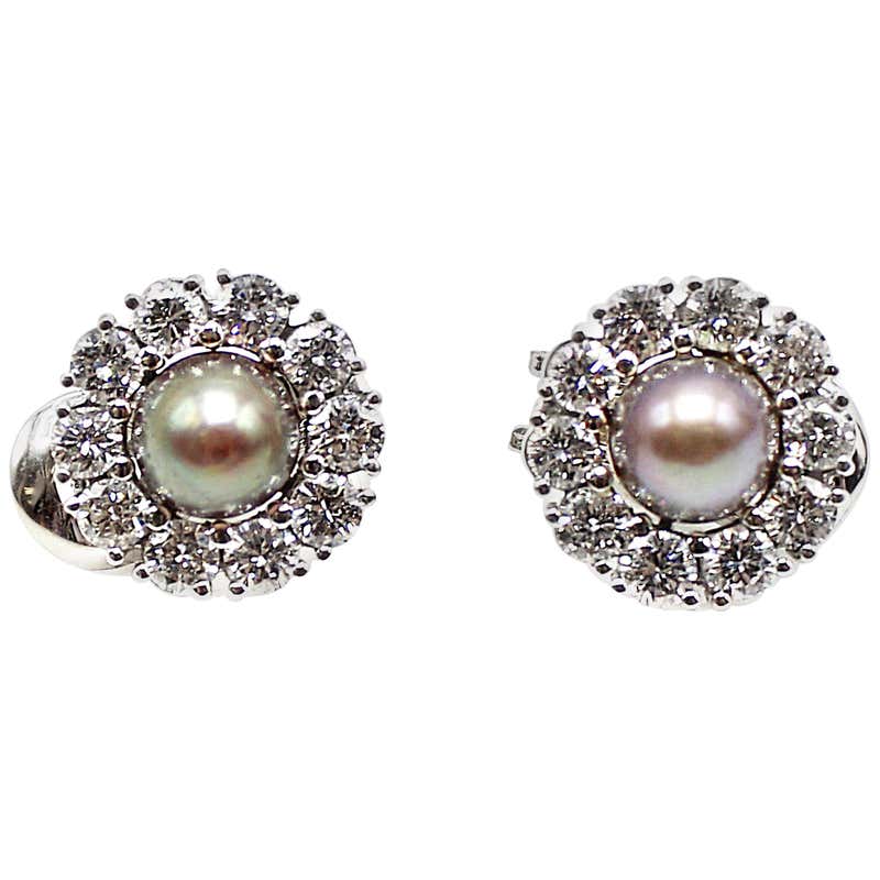 Diamond, Pearl and Antique Clip-on Earrings - 4,764 For Sale at 1stdibs ...