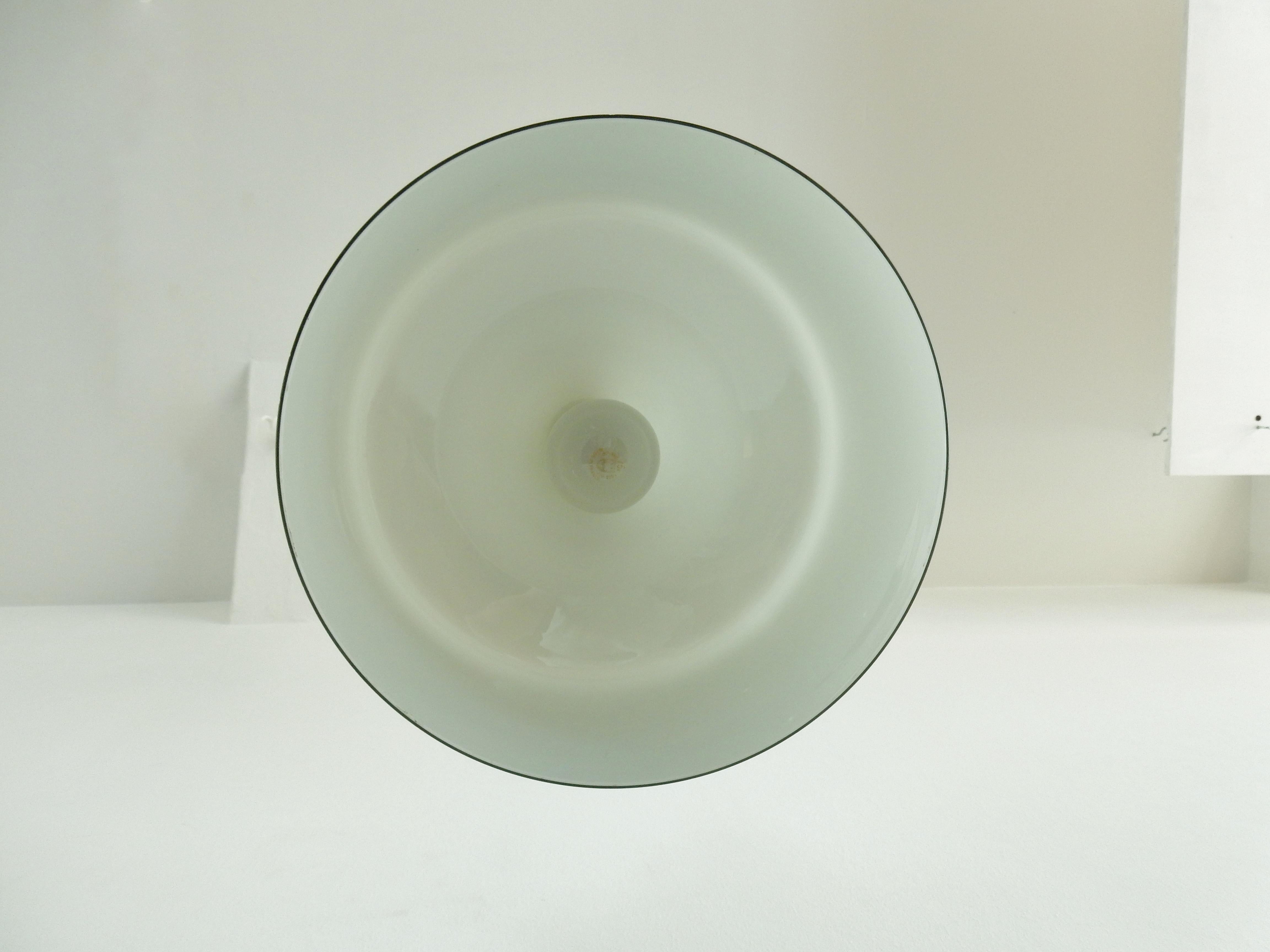 Rare Grey Opaline Glass Pendant by Alessandro Pianon for Vistosi, 1960s In Good Condition In Steenwijk, NL
