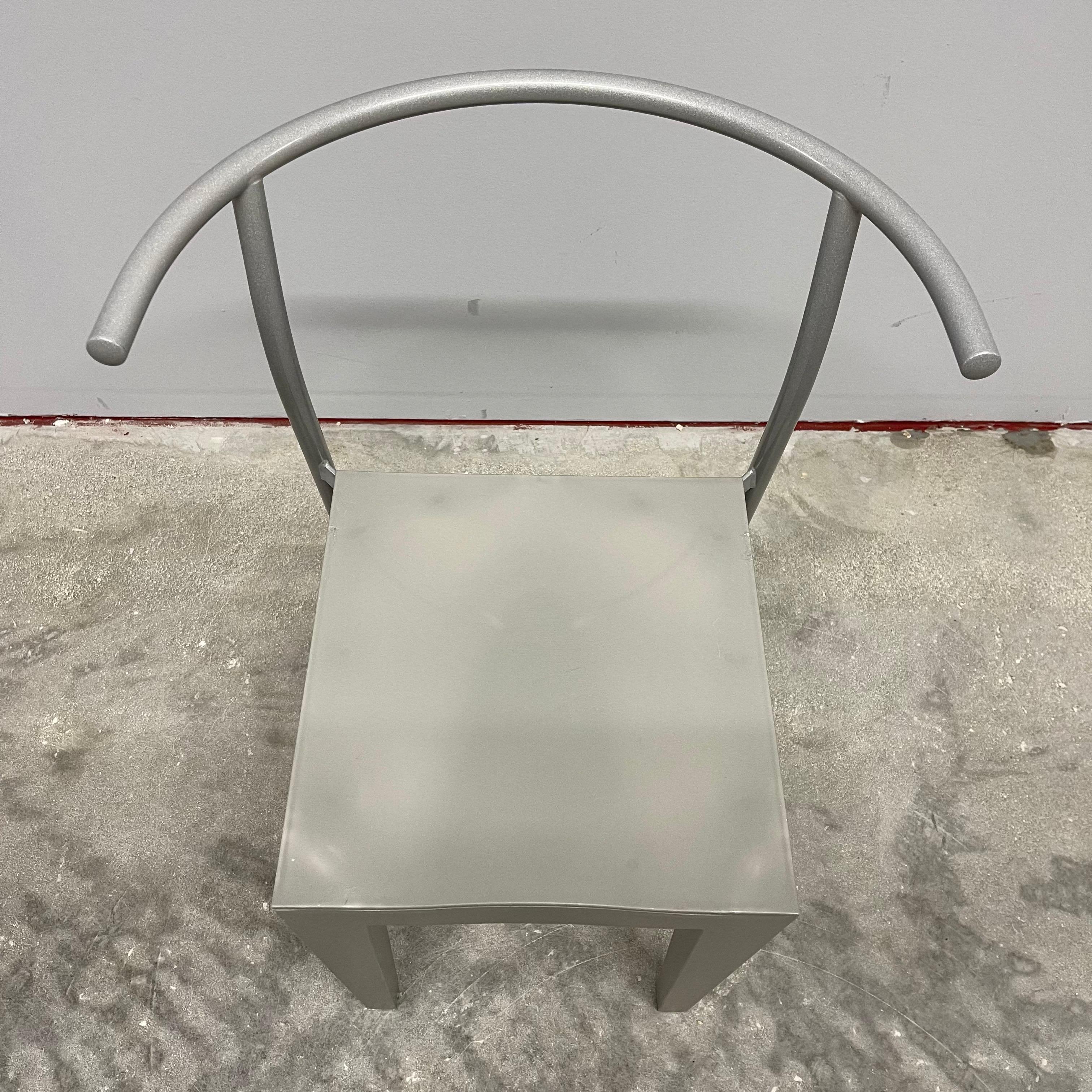 Acier Rare chaise grise postmoderne « Dr Glob » de Philippe Starck pour Kartell, Italie, 1990 en vente