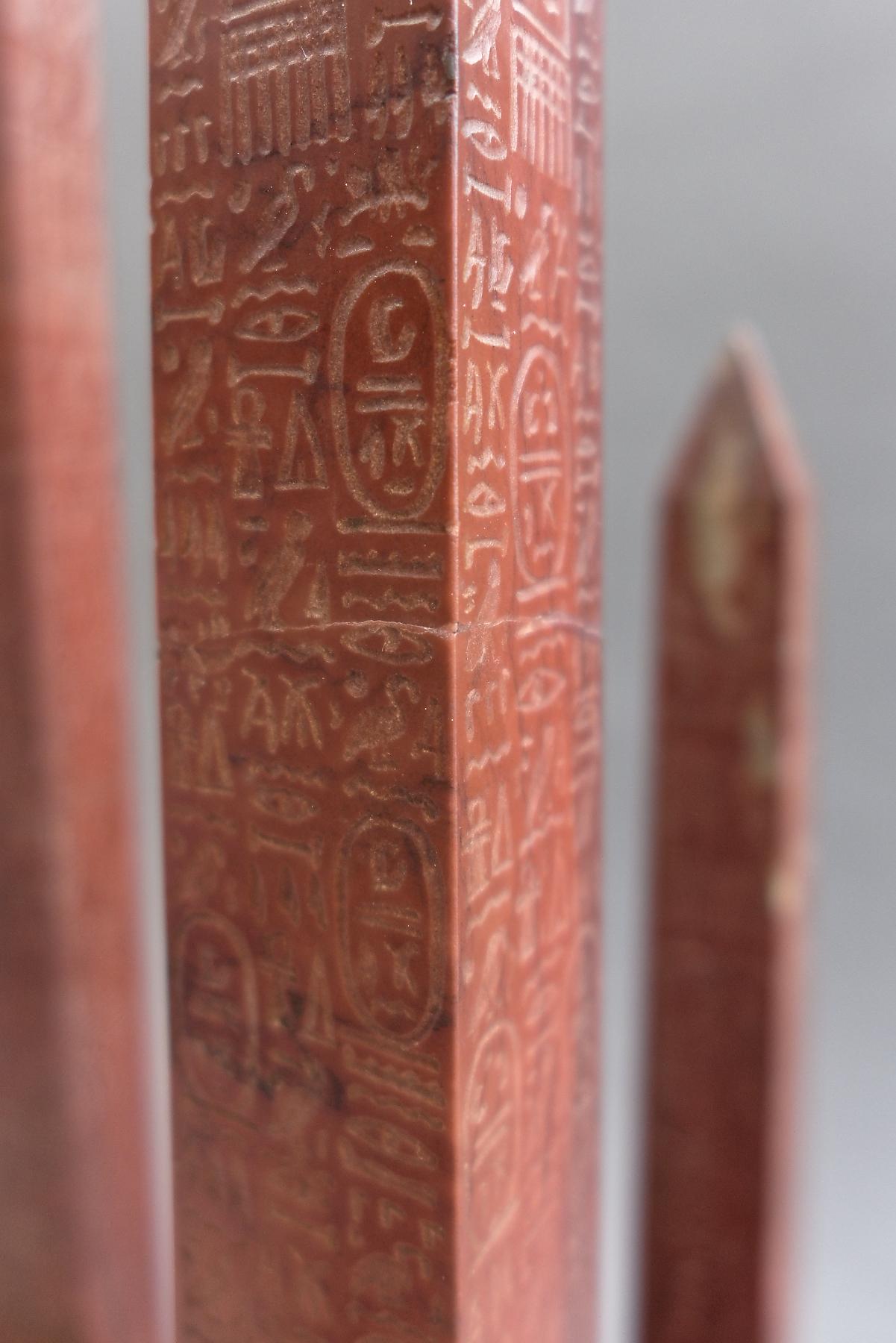 Rare Group of Three 19th Century Grand Tour Rosso Antico, Red Marble Obelisks 1