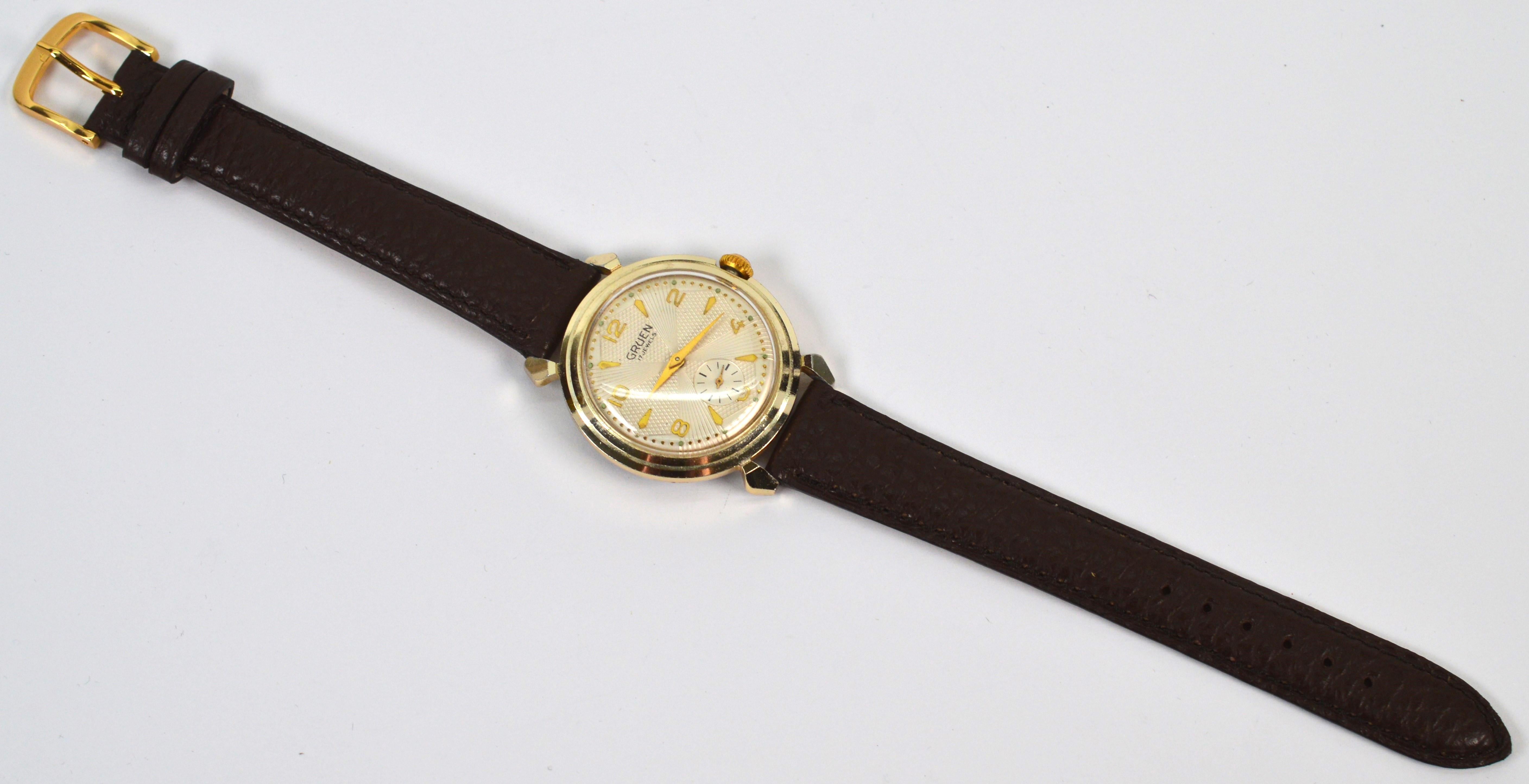 Rare montre-bracelet Gruen 416 Swiss pour homme Pour hommes en vente