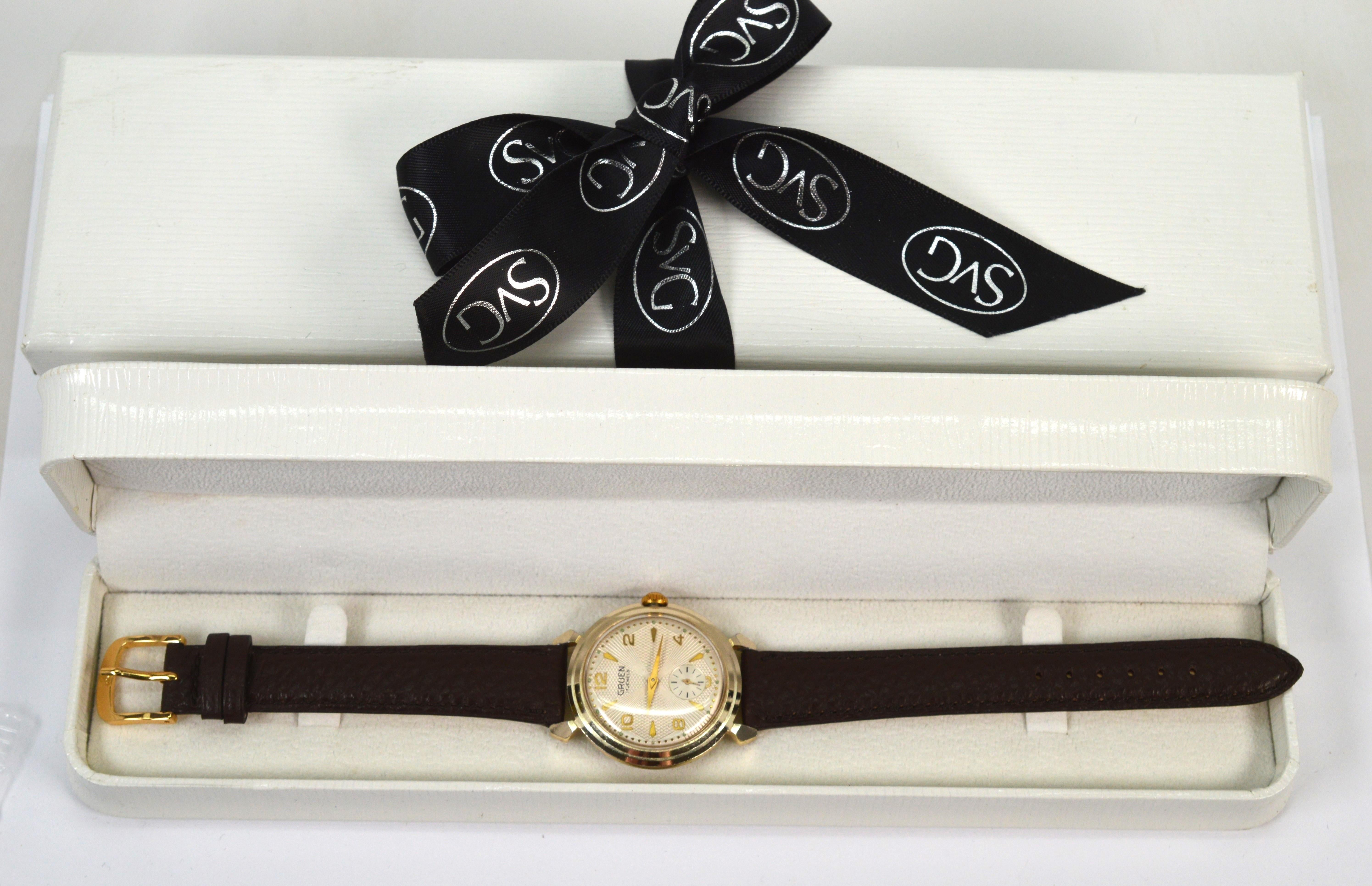 Rare montre-bracelet Gruen 416 Swiss pour homme en vente 3