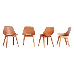 Rare Guariche Wood Dining Chairs