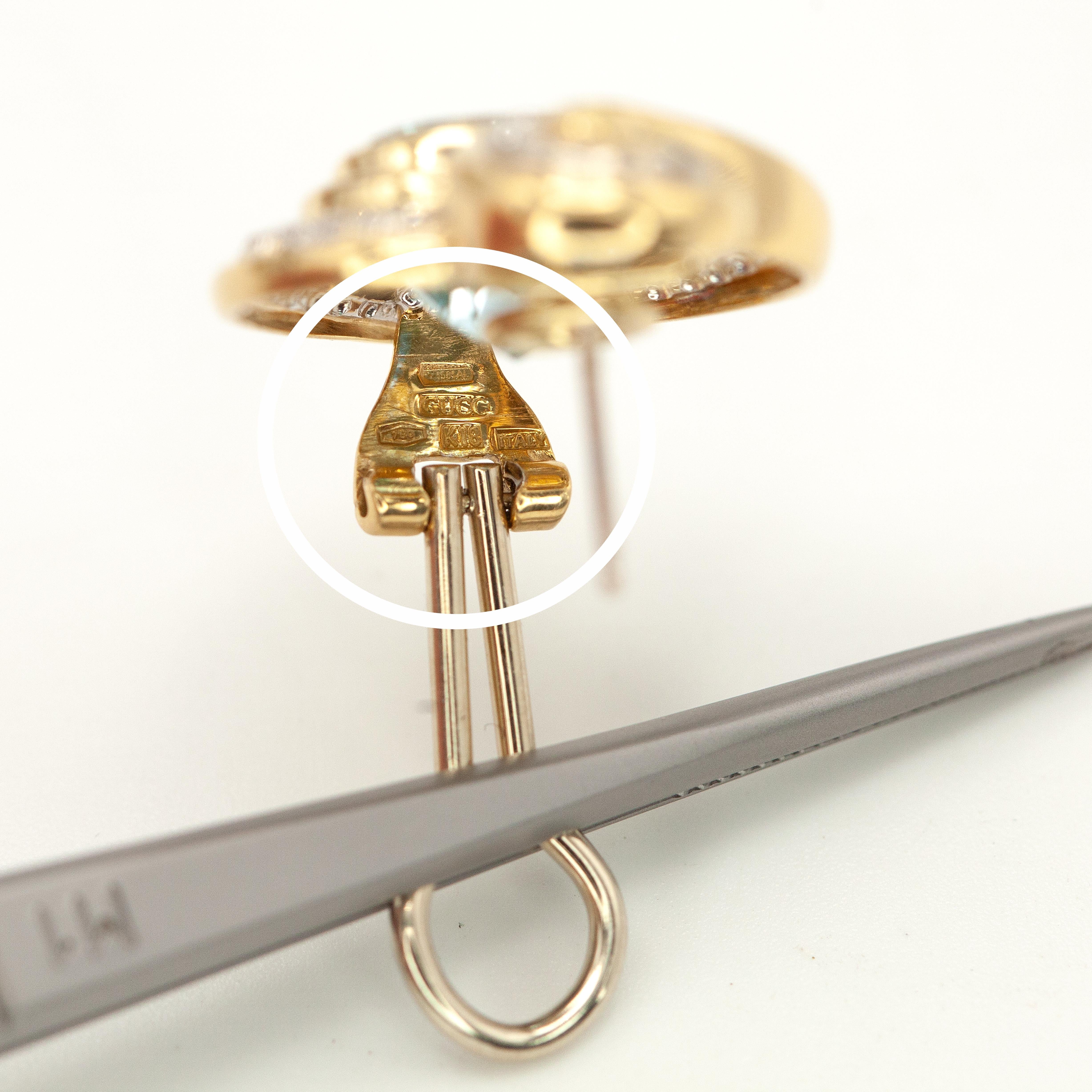 Rara collana e orecchini Gucci 18K YG con diamanti, topazio e smalto nero in vendita 9