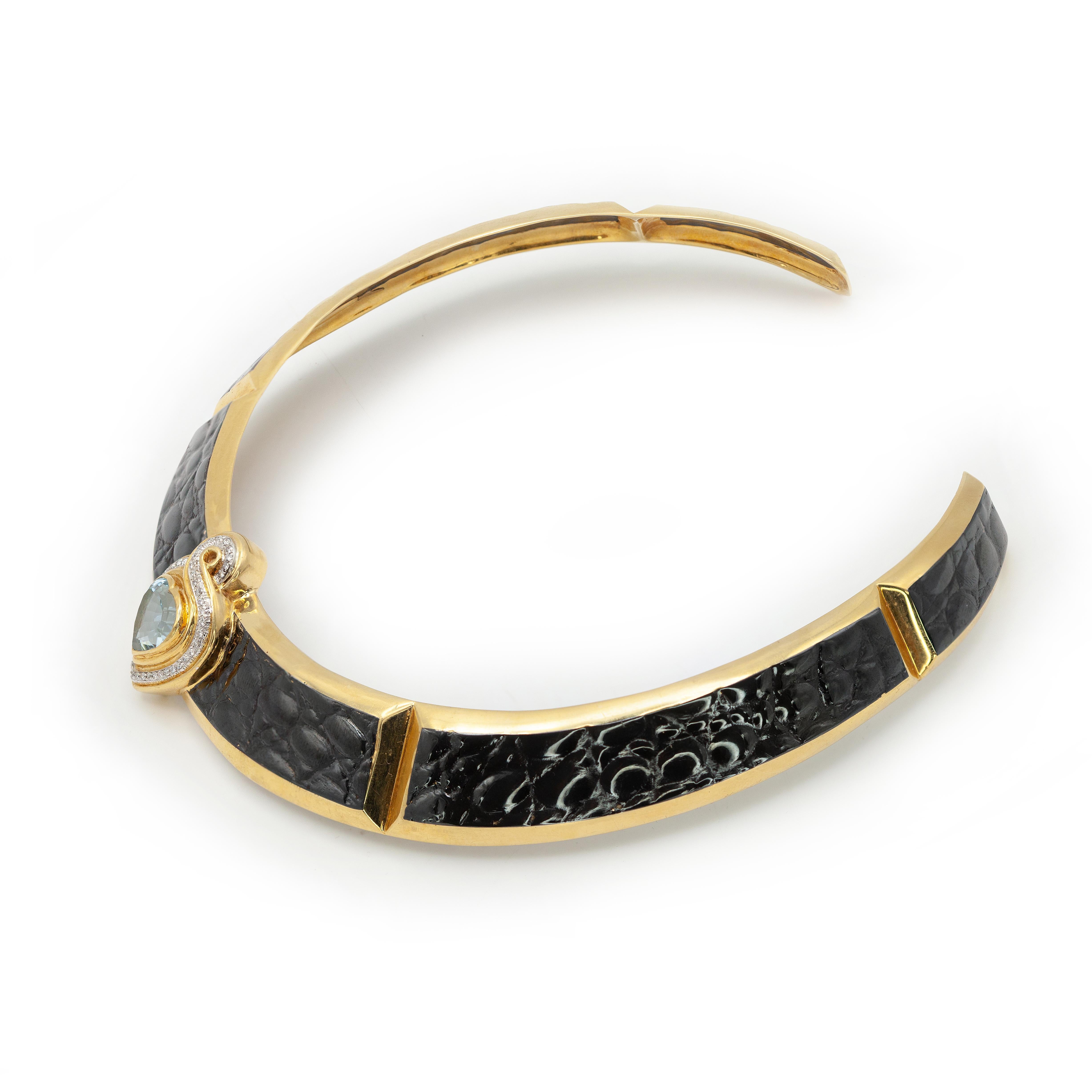 Cuore Rara collana e orecchini Gucci 18K YG con diamanti, topazio e smalto nero in vendita