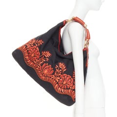 rare GUCCI 2004 Runway Tom Ford red lizard applique horsebit chain hobo bag