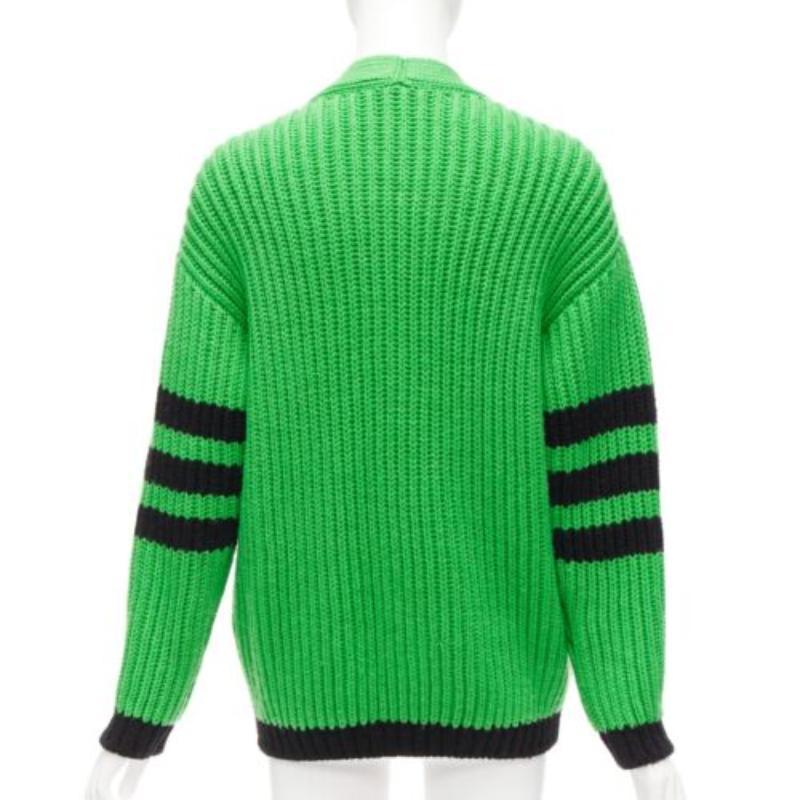 GUCCI ADIDAS rare cardigan vert crème à poches variées en maille câble XXS en vente 1
