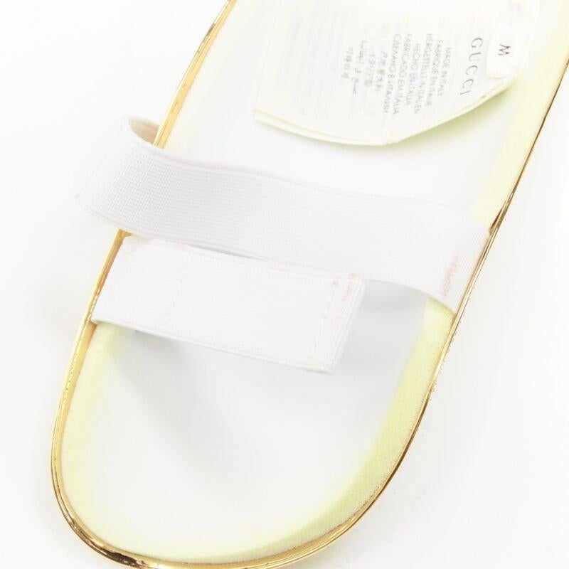 rare GUCCI Alessandro Michele 2019 Runway GG logo gold padded shin guards socks For Sale 4