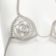 rare GUCCI ALESSANDRO MICHELE 2019 Runway GG rhinestone crystals showgirl bra
