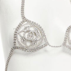 rare GUCCI ALESSANDRO MICHELE 2019 Runway GG rhinestone crystals showgirl bra