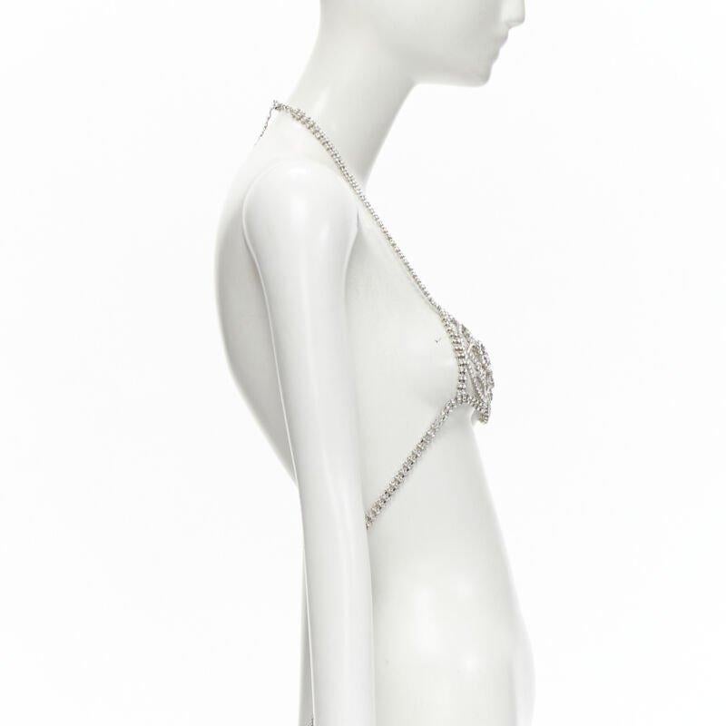 rare GUCCI ALESSANDRO MICHELE 2019 Runway GG rhinestone crystals showgirl bra In Excellent Condition For Sale In Hong Kong, NT