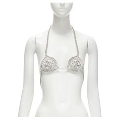 rare GUCCI ALESSANDRO MICHELE 2019 Runway GG rhinestone crystals showgirl bra