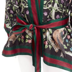 rare GUCCI Alessandro Michele Birds of Prey 100% silk kimono robe IT60