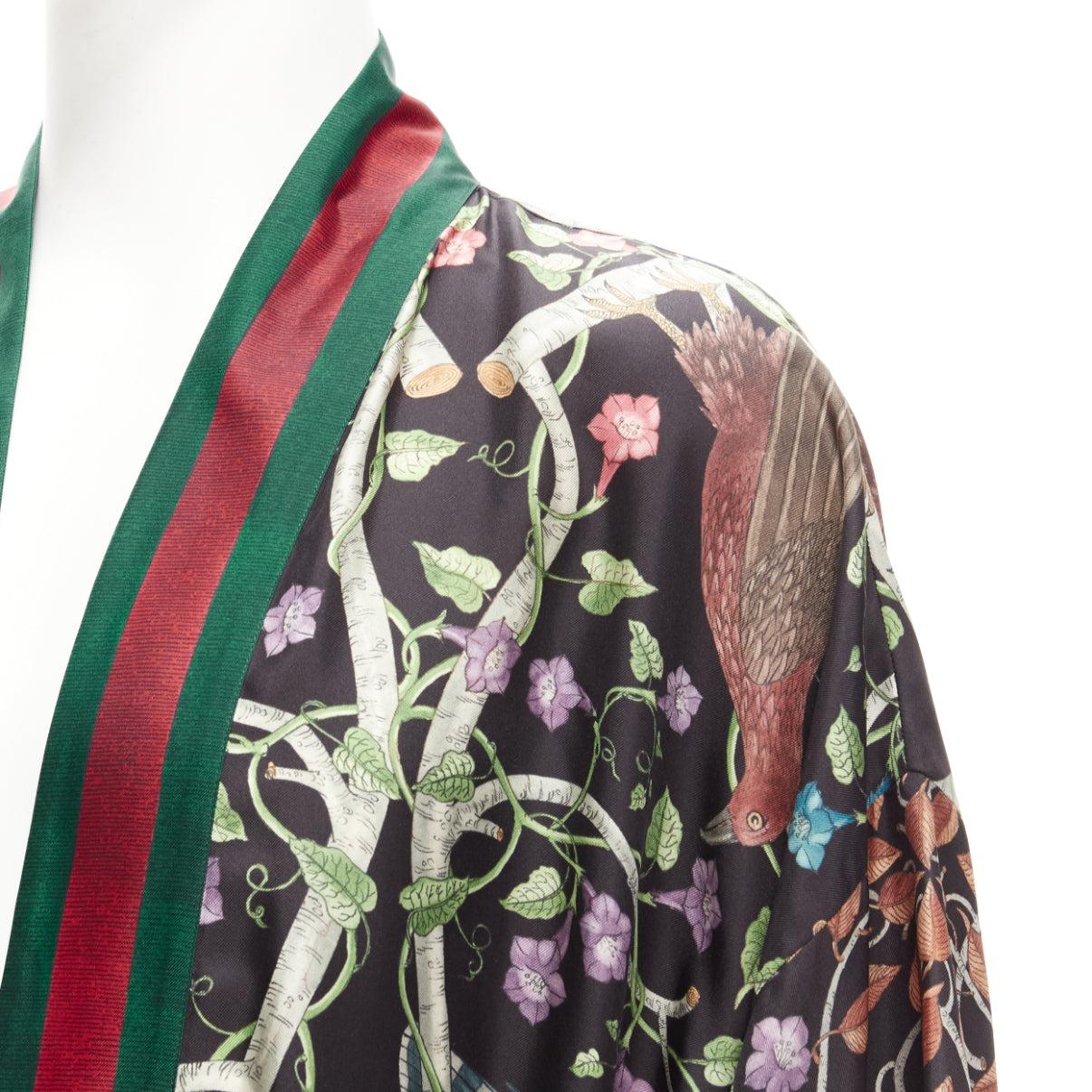 rare GUCCI Alessandro Michele Birds of Prey 100% silk kimono robe IT60 4