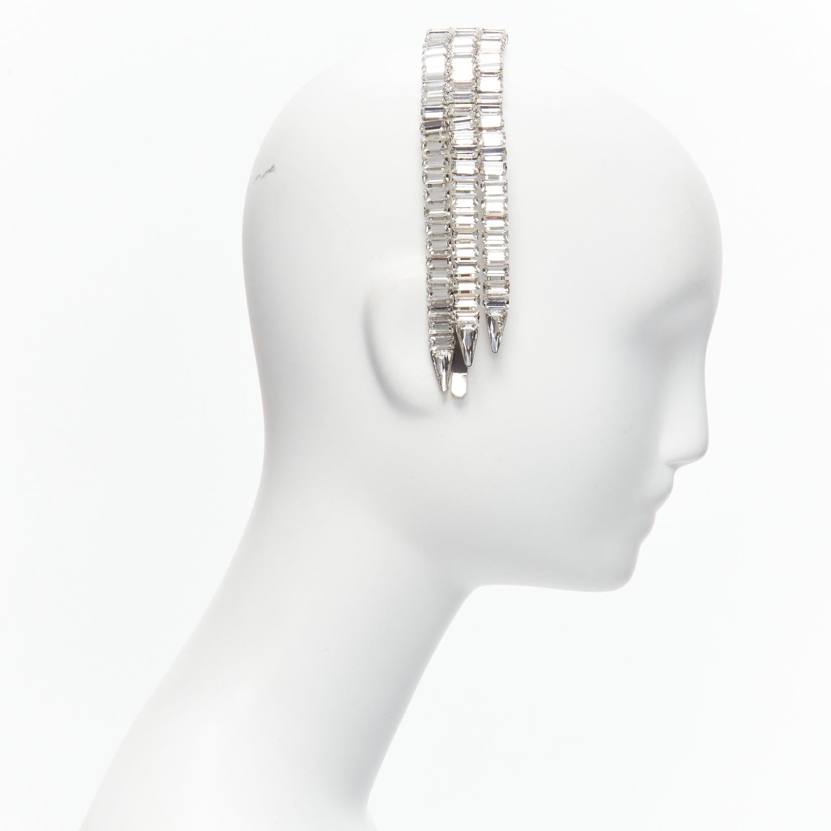 Seltenes kaskadenförmiges GUCCI Alessandro Michele GG Logo-Kopfband aus Kristall im Zustand „Hervorragend“ im Angebot in Hong Kong, NT