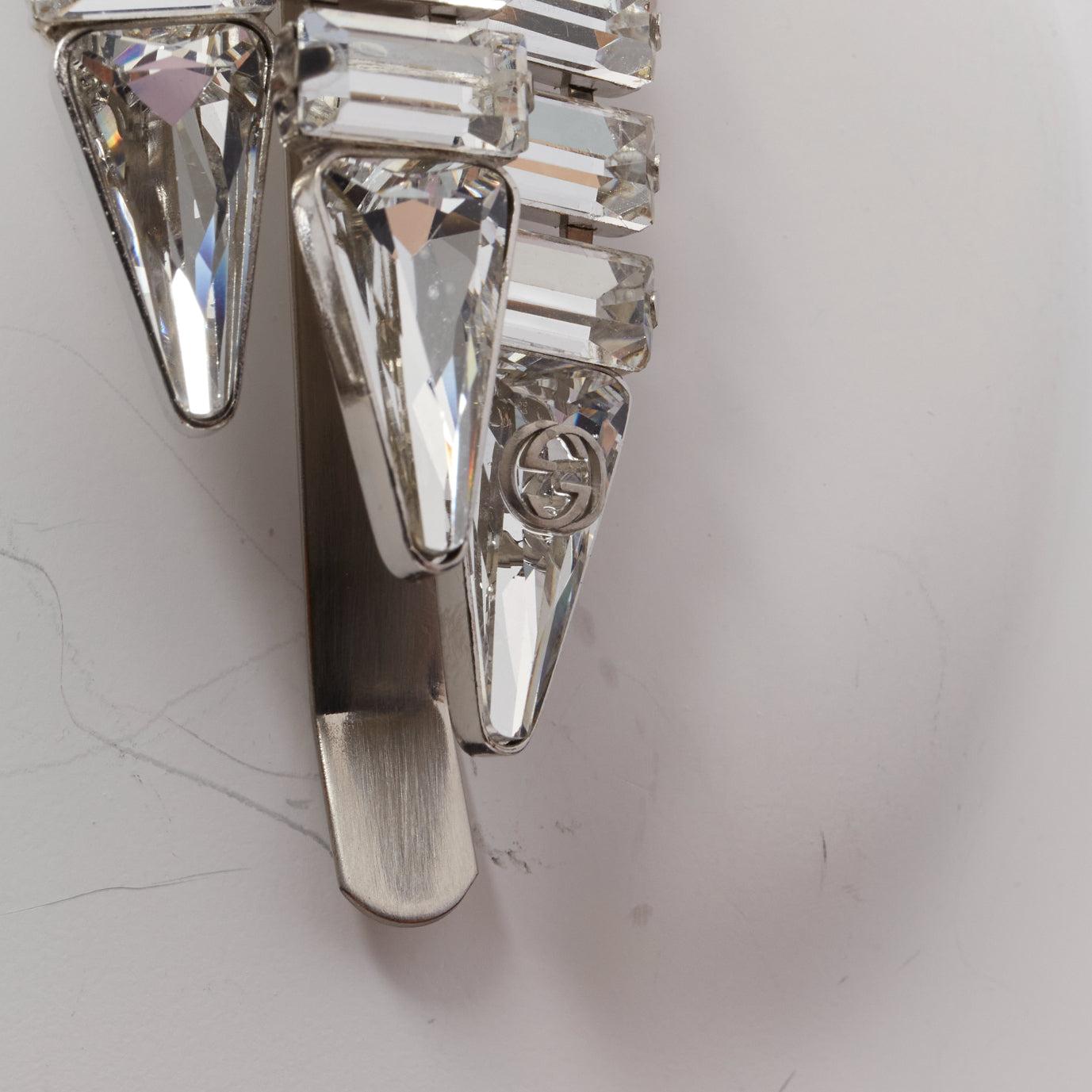 Seltenes kaskadenförmiges GUCCI Alessandro Michele GG Logo-Kopfband aus Kristall im Angebot 2