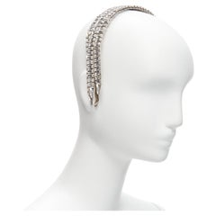 Seltenes kaskadenförmiges GUCCI Alessandro Michele GG Logo-Kopfband aus Kristall