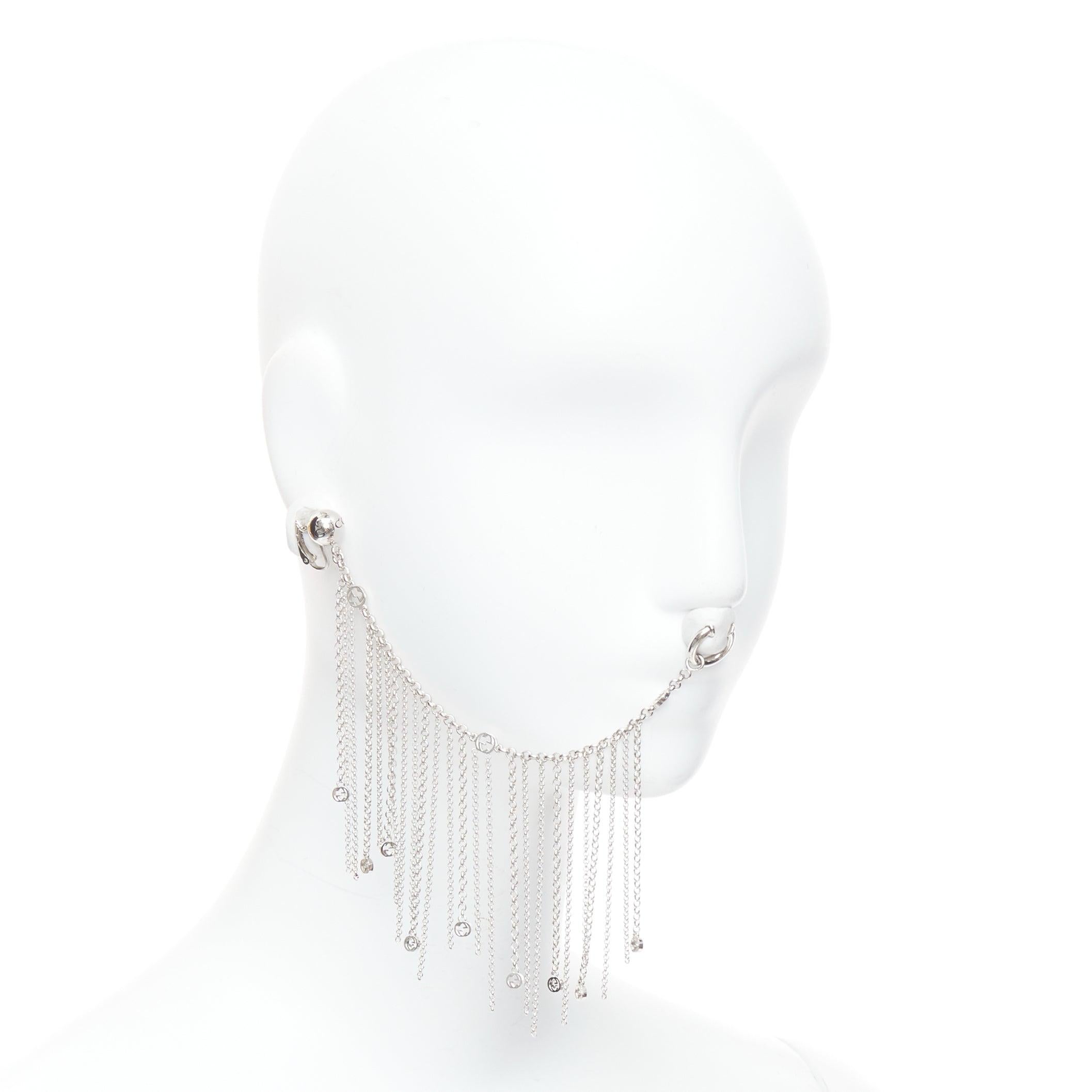 Rare GUCCI Alessandro Michele Runway GG charm chain clip on nose earring In Excellent Condition In Hong Kong, NT